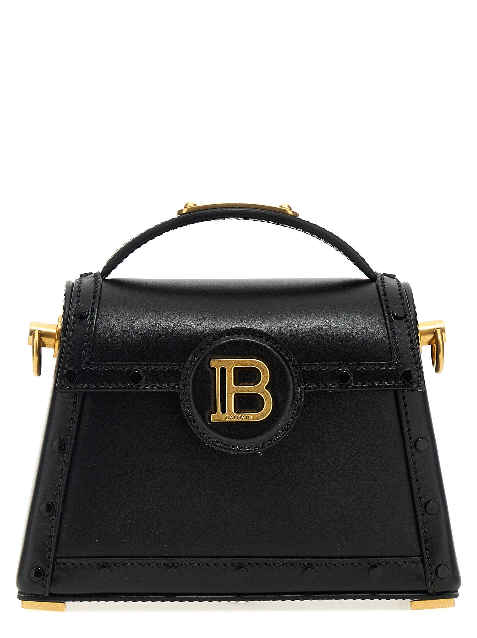Balmain Schwarze Kalbsleder-Handtasche