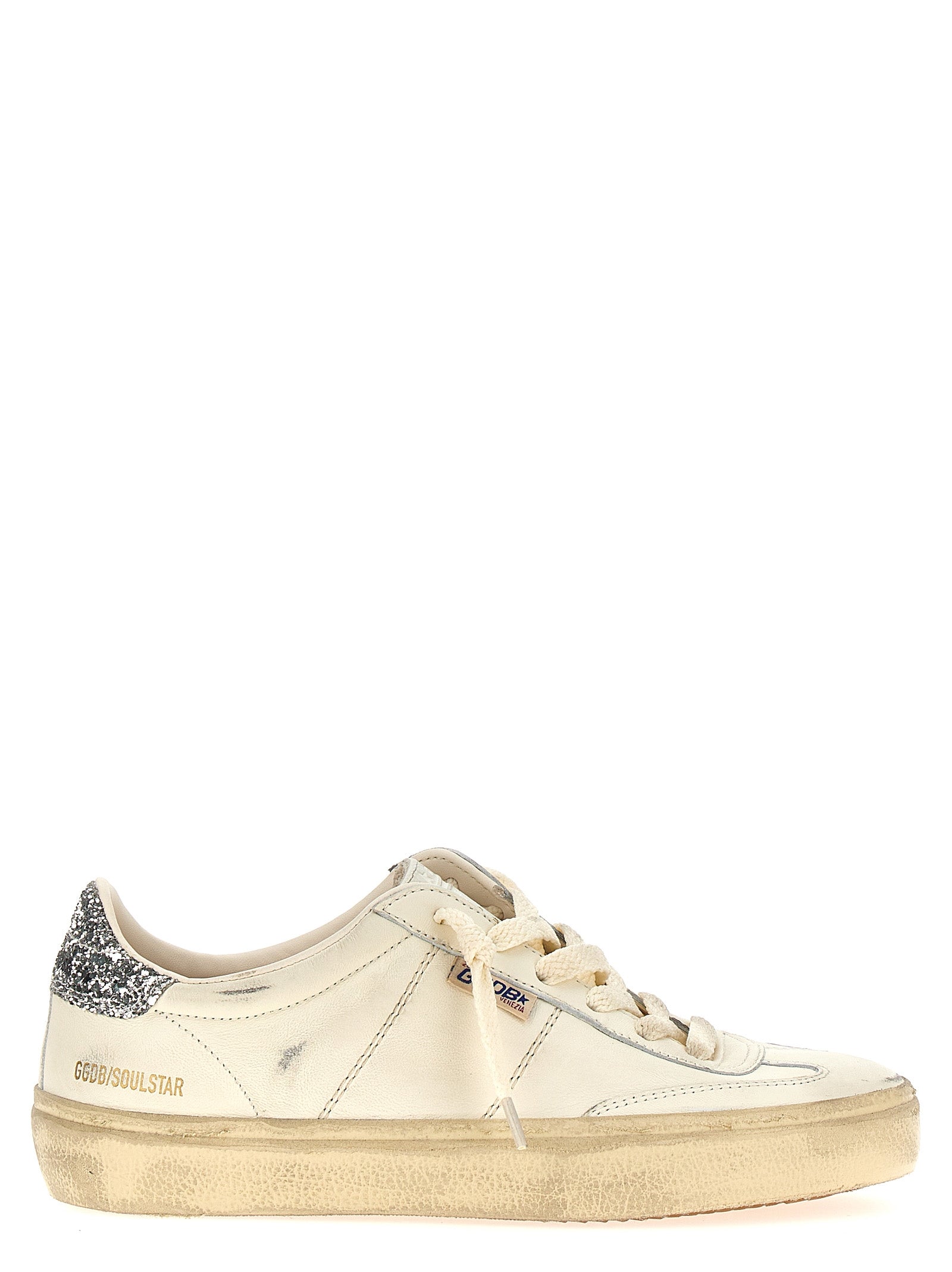 Golden Goose Weiße Low-Top-Sneaker aus Lammleder