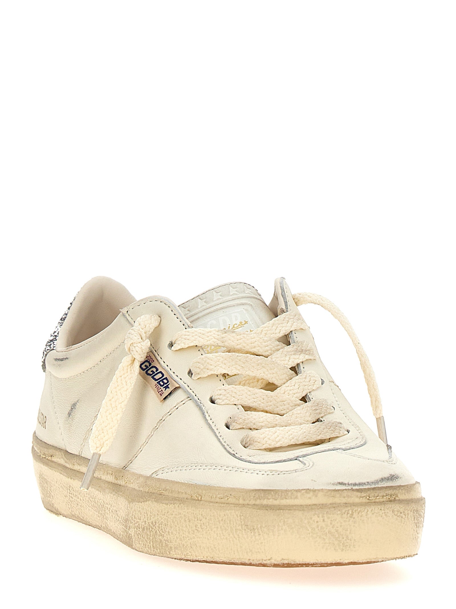 Golden Goose Weiße Low-Top-Sneaker aus Lammleder