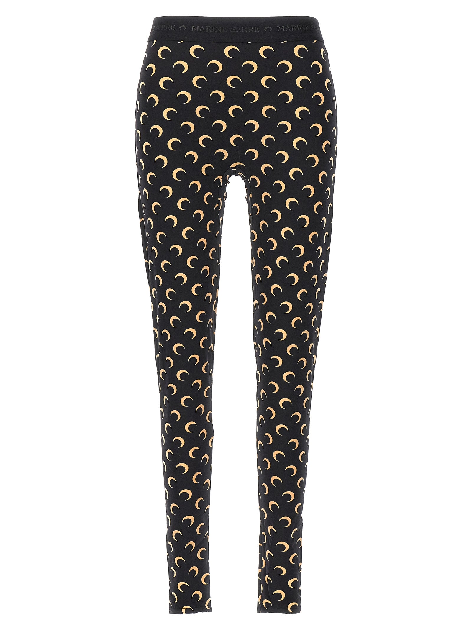 Marine Serre Schwarze Polyamid-Leggings