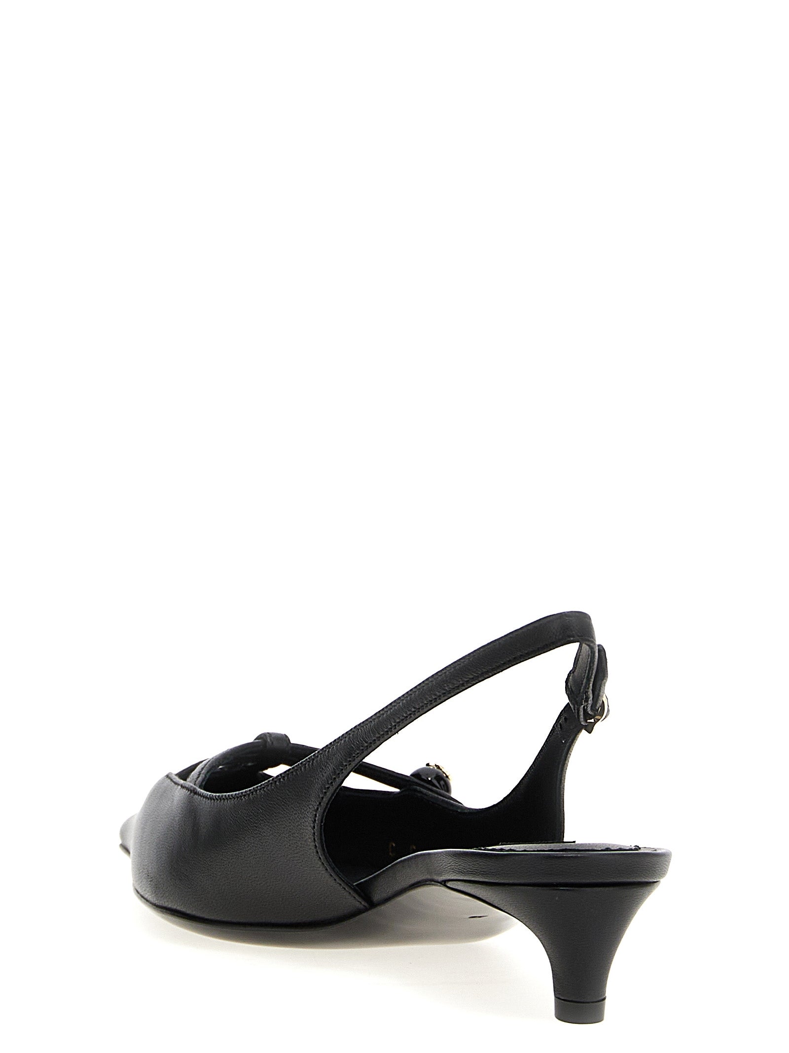 Dolce & Gabbana Schwarze Pumps aus Lammleder mit mittlerem Absatz