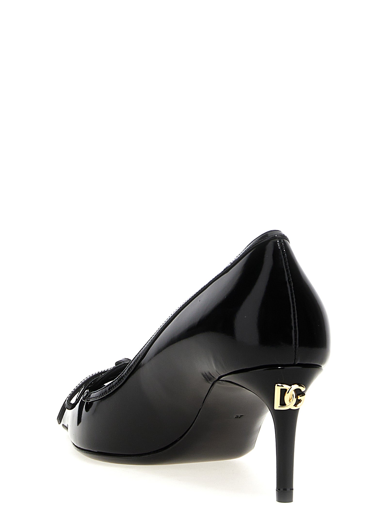 Dolce & Gabbana Schwarze Pumps aus Kalbsleder mit mittlerem Absatz