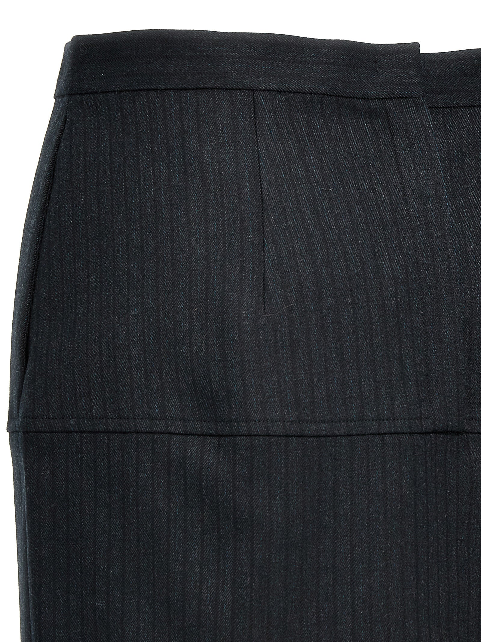 Fendi Grauer Midirock aus reiner Schurwolle