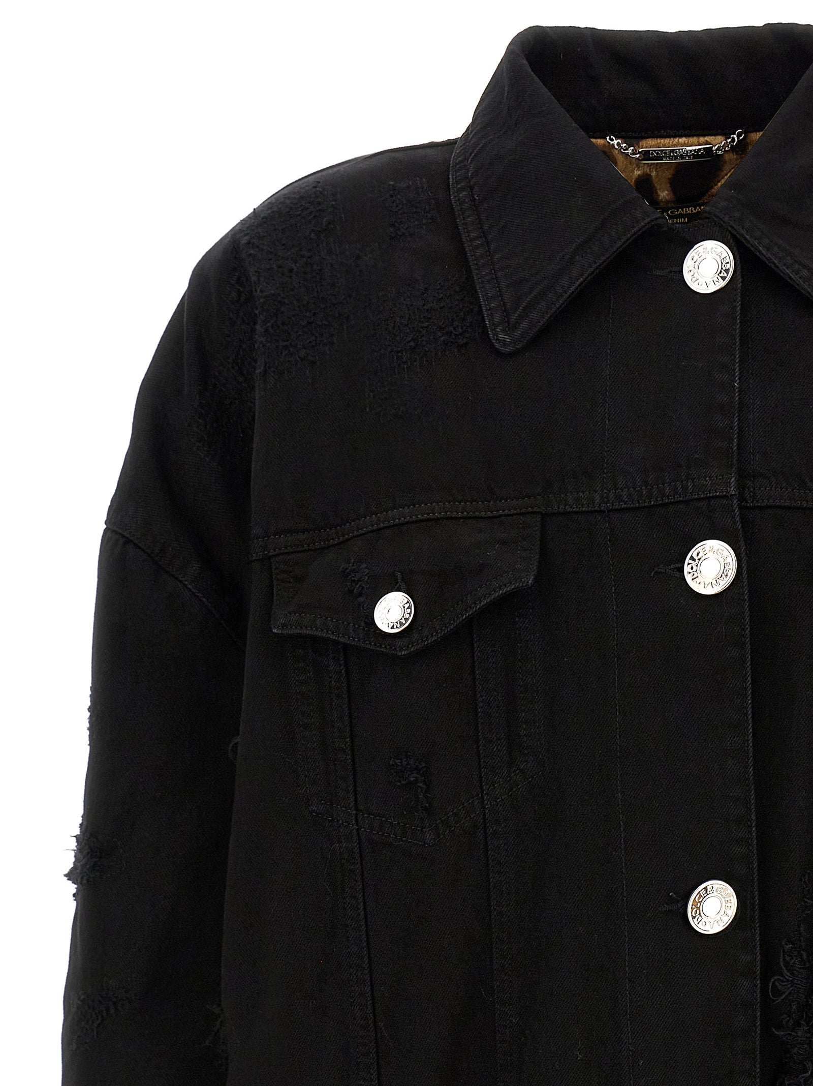 Dolce & Gabbana Schwarze Baumwoll-Denimjacke