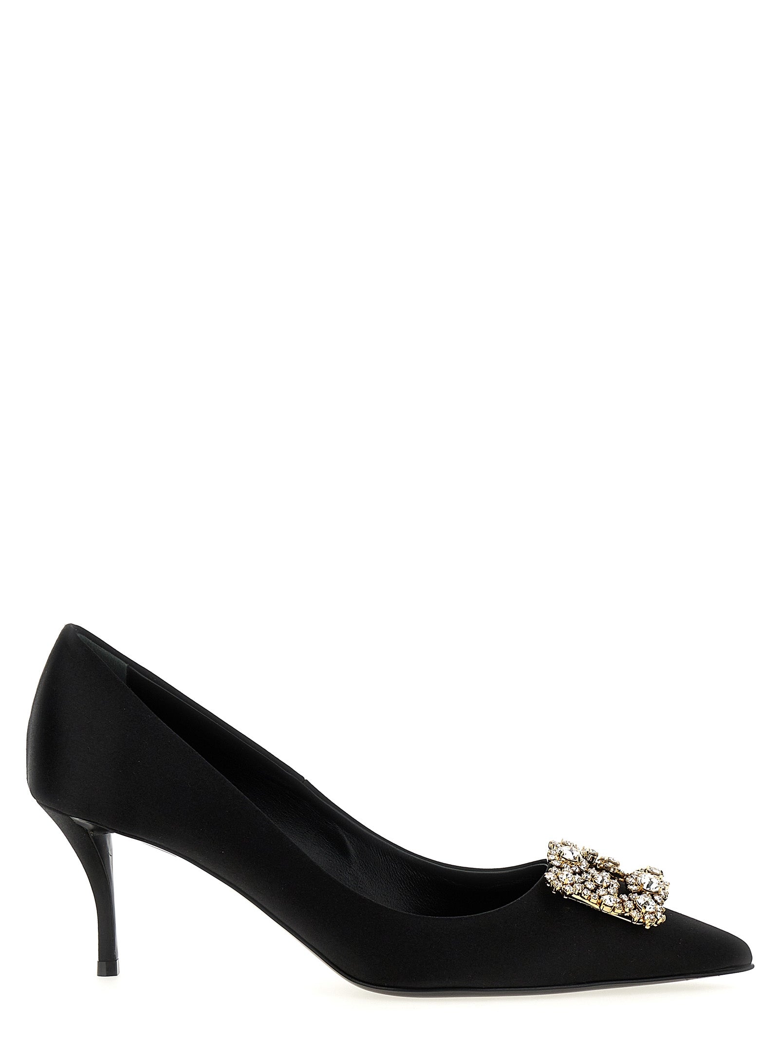 Roger Vivier Schwarze Pumps mit mittelhohem Absatz aus Viskose