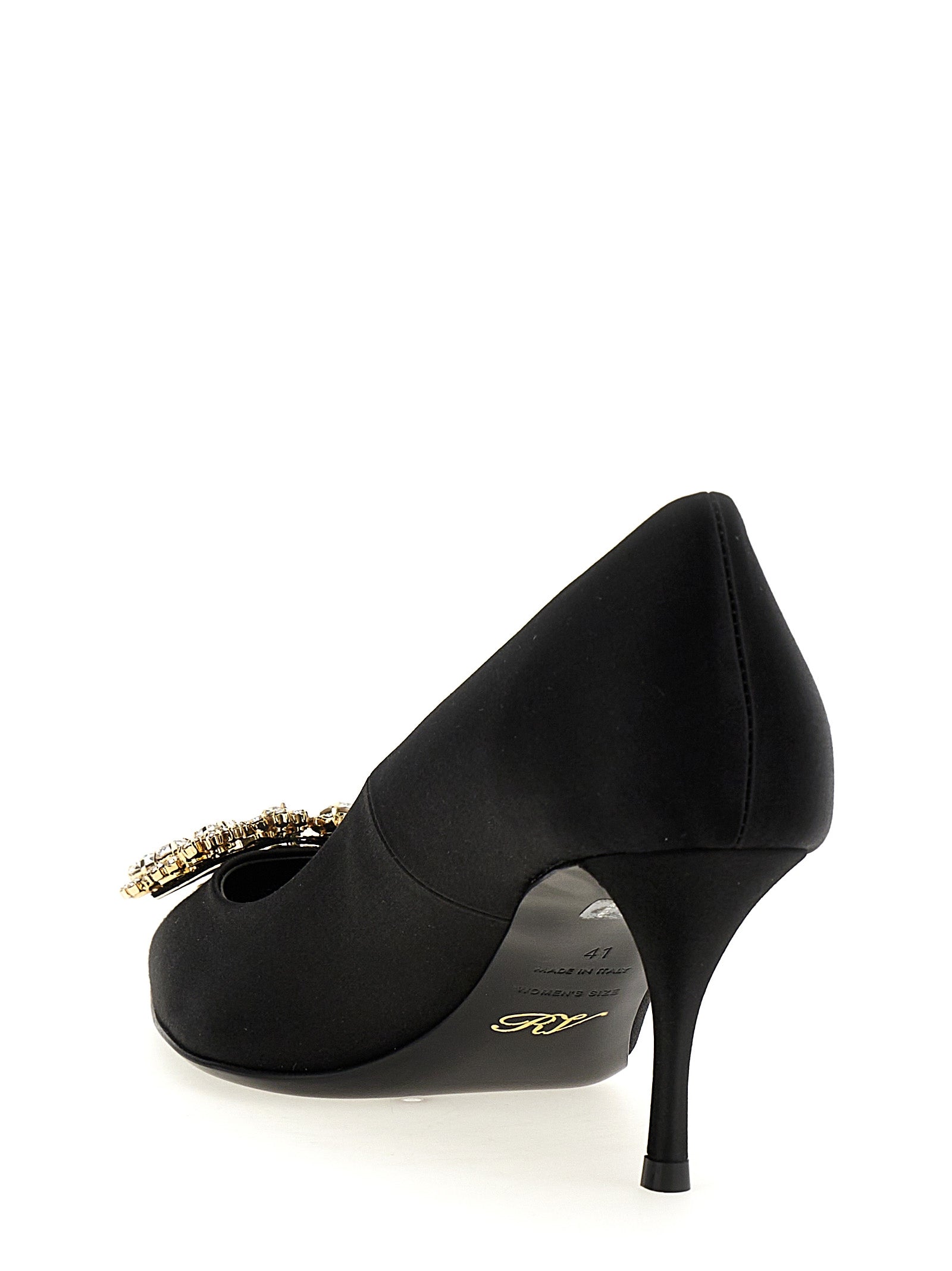 Roger Vivier Schwarze Pumps mit mittelhohem Absatz aus Viskose