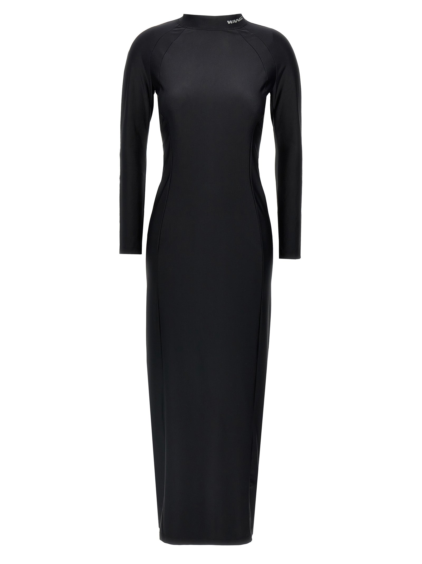 T BY ALEXANDER WANG Schwarzes Midikleid aus Nylon