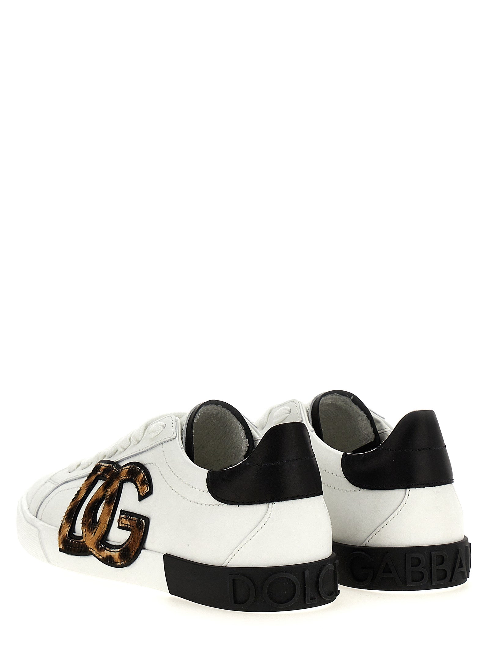 Dolce & Gabbana Mehrfarbige Kalbsleder-Sneaker mit niedrigem Schaft