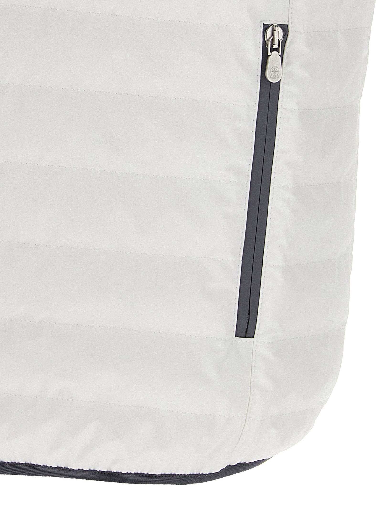 Brunello Cucinelli Weiße ärmellose Jacke aus Polyamid