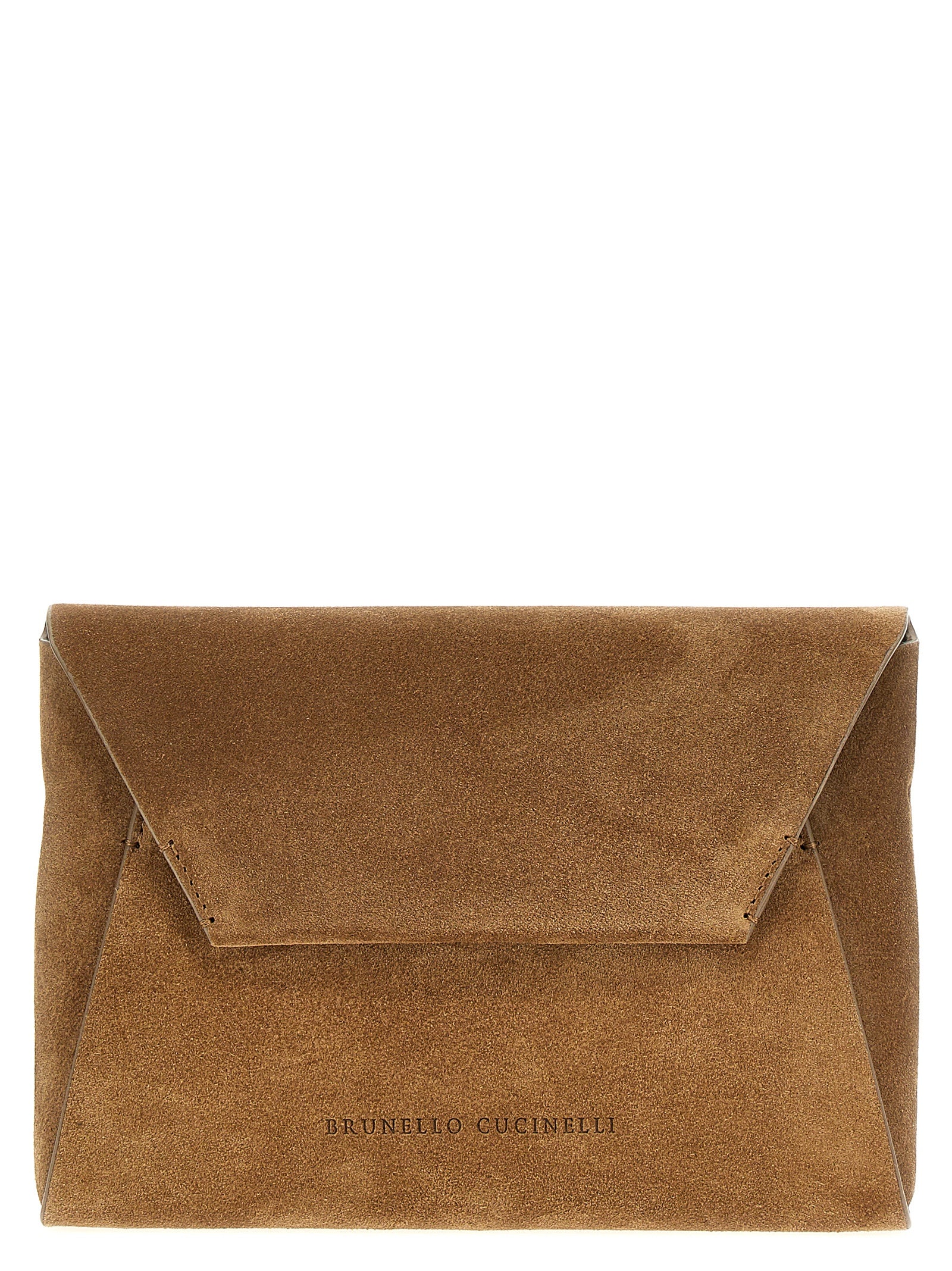 Brunello Cucinelli Braune Kalbsleder-Clutch