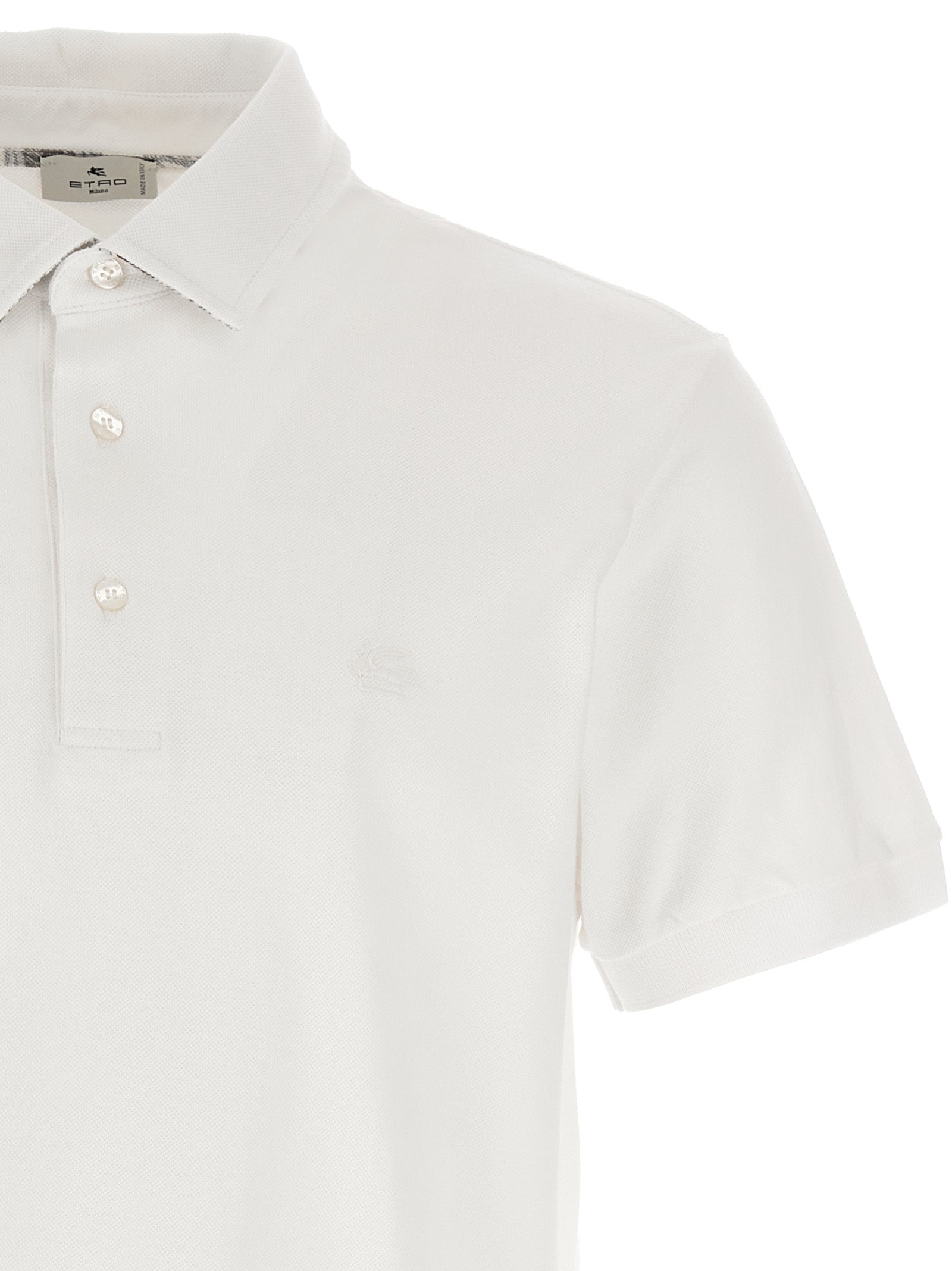 Etro Weißes Poloshirt aus Baumwolle