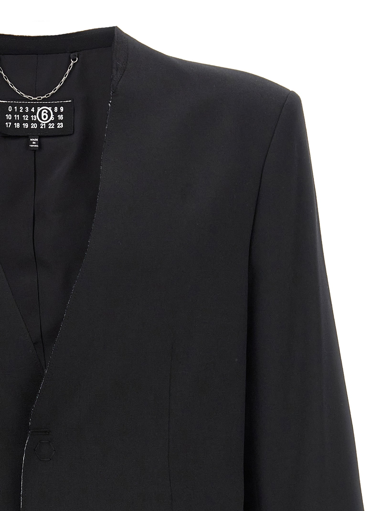 MM6 Maison Margiela Schwarzer Blazer aus Polyester