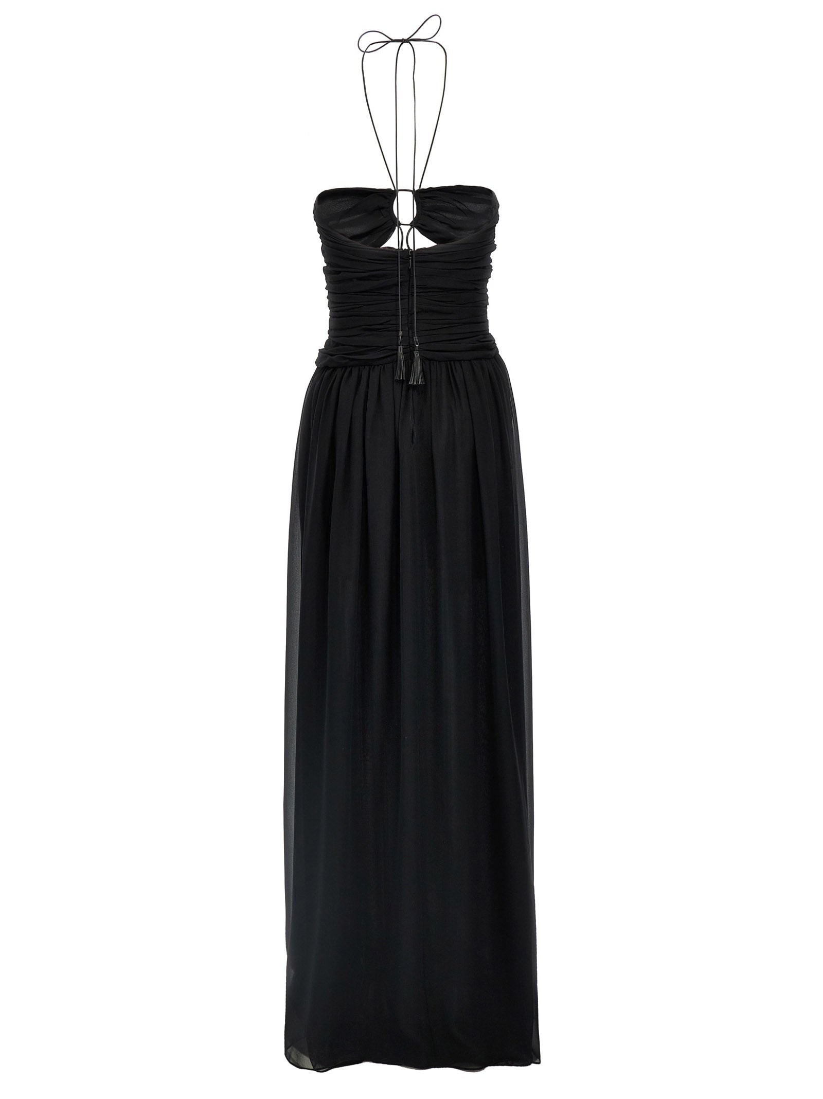 Tom Ford Schwarzes Seiden-Maxikleid