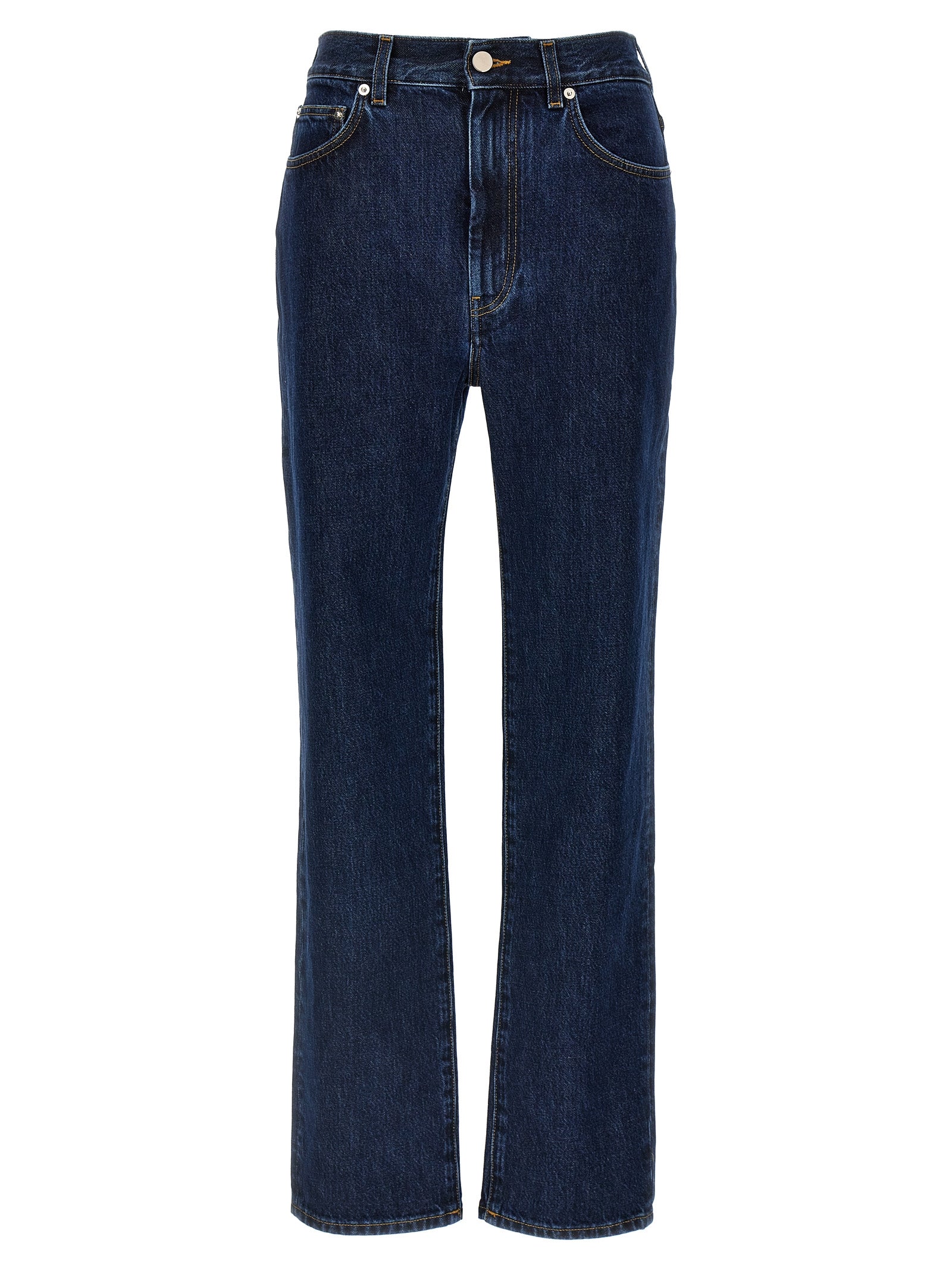 Loulou De Saison Blaue Bio-Baumwoll-Jeans mit geradem Bein