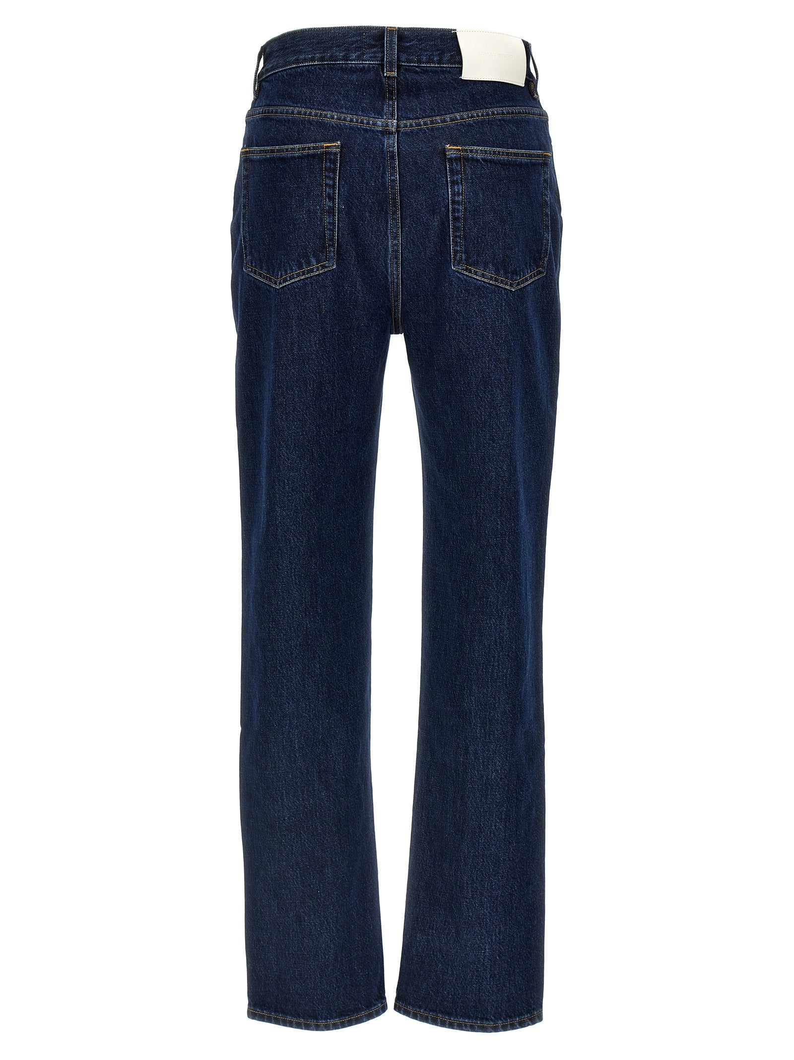 Loulou De Saison Blaue Bio-Baumwoll-Jeans mit geradem Bein