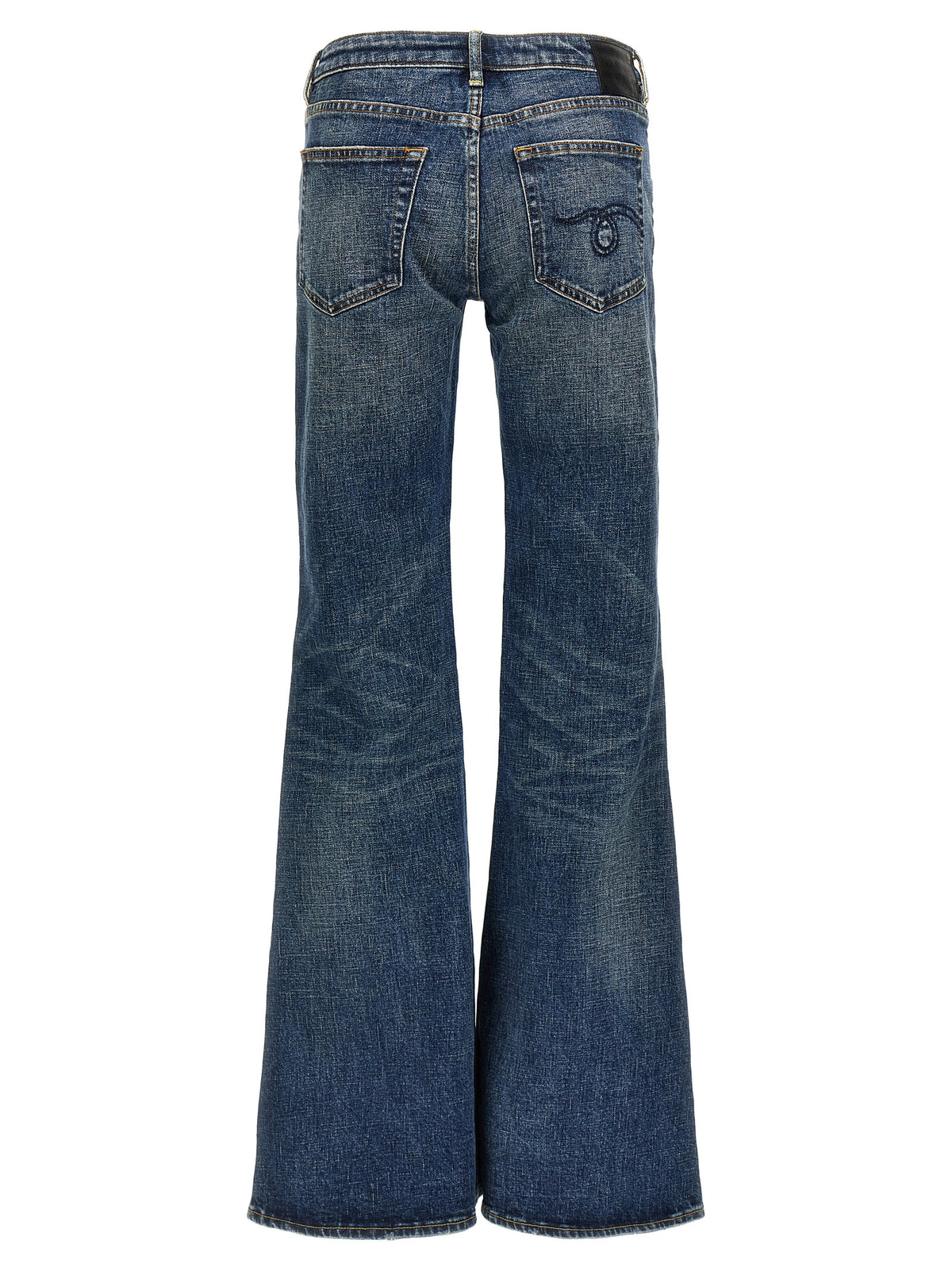 R13 Blaue Baumwoll-Jeans mit ausgestelltem Bein