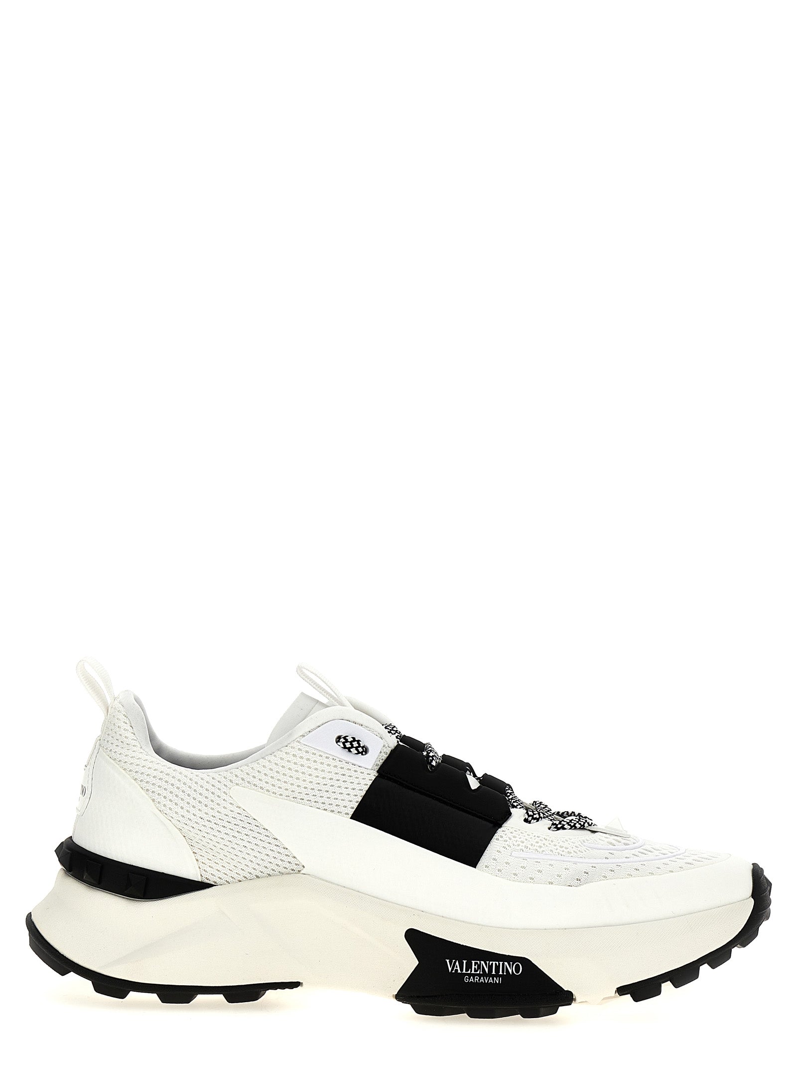 Valentino Garavani Zweifarbige Kalbsleder-Sneaker im Athletic-Stil