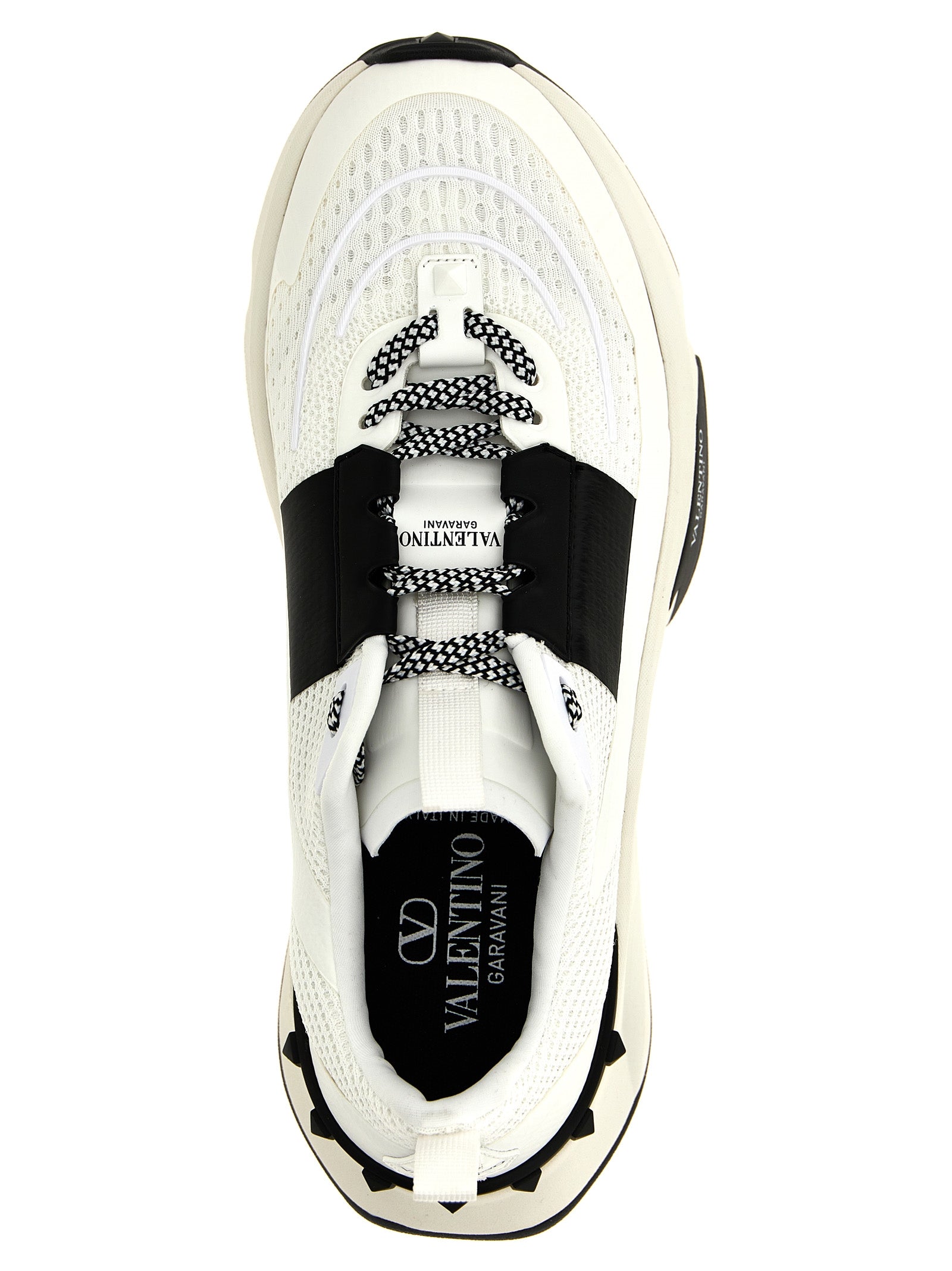 Valentino Garavani Zweifarbige Kalbsleder-Sneaker im Athletic-Stil