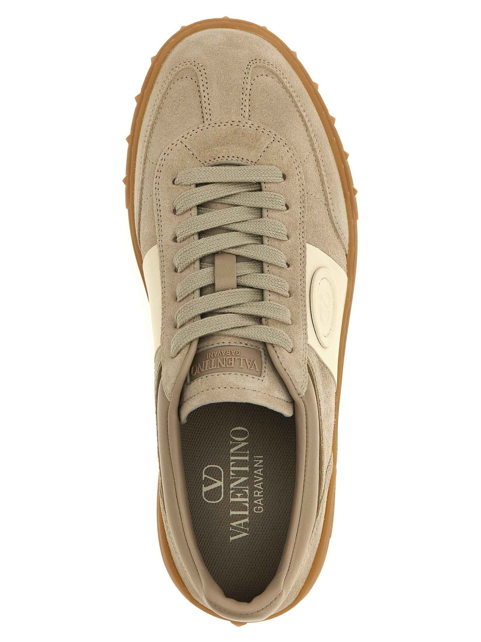 Valentino Garavani Beige Kalbsleder Low-Top-Sneaker