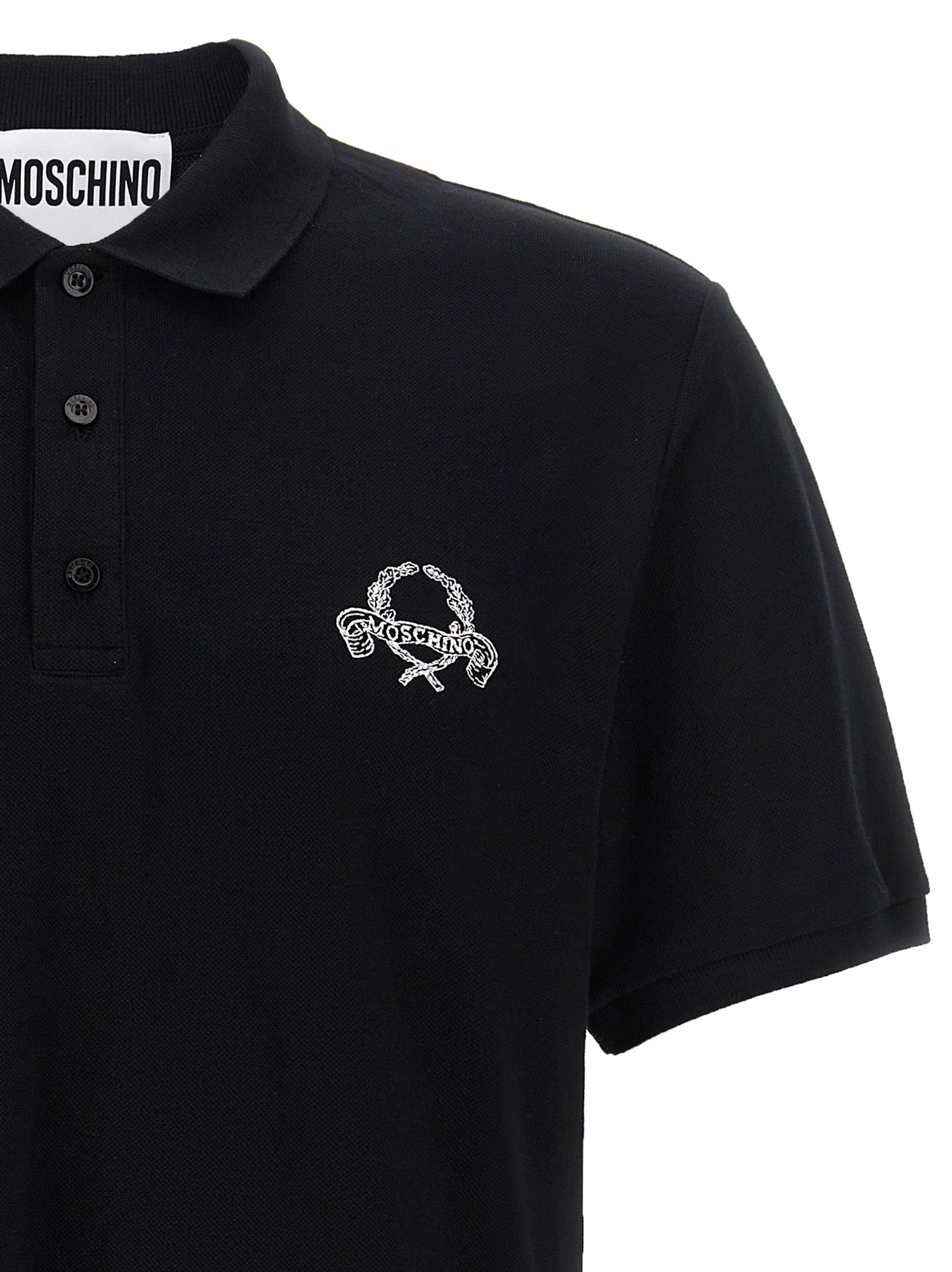 Moschino Schwarzes Baumwoll-Poloshirt