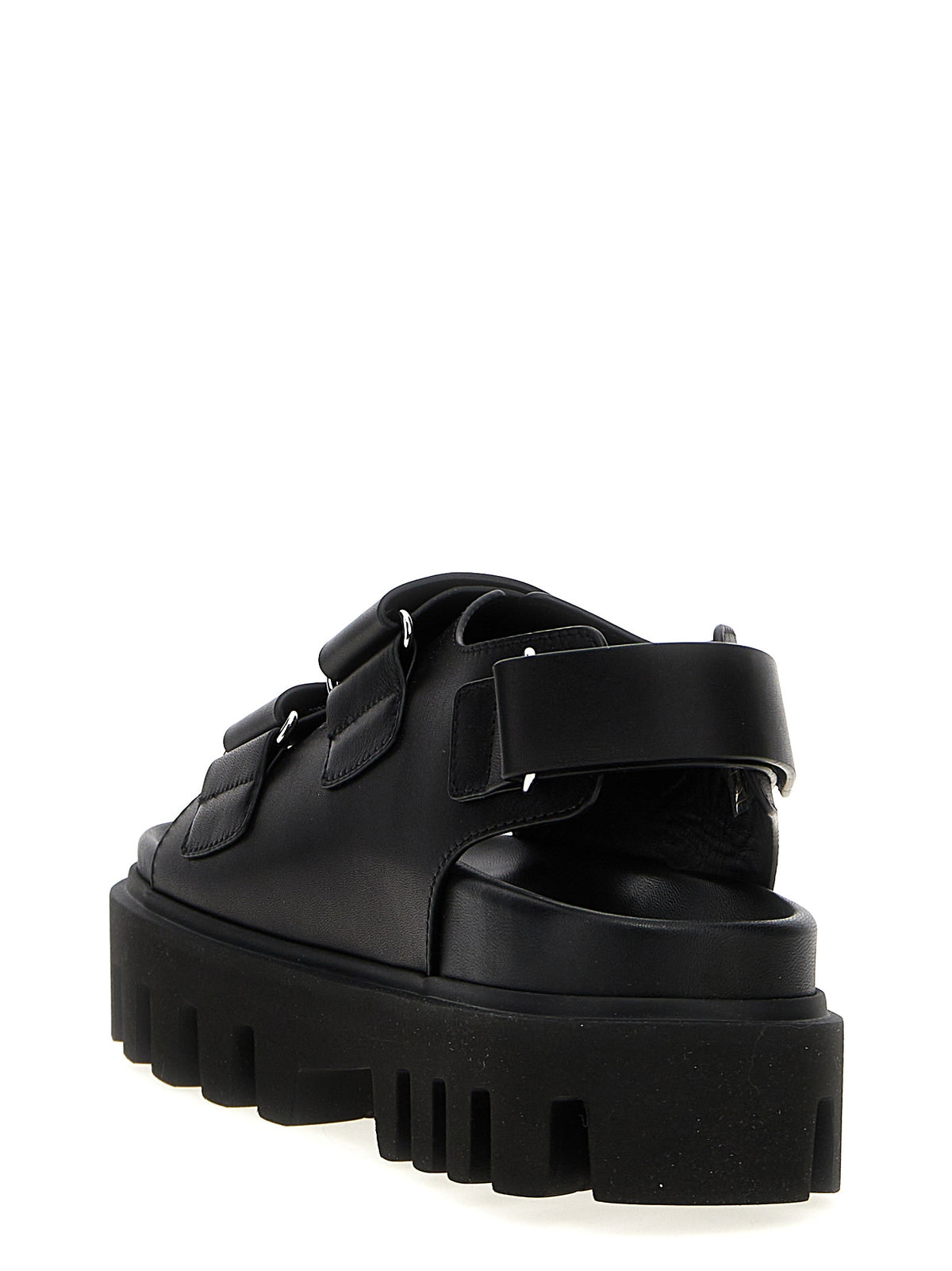 Alexander McQueen Schwarze Bos Taurus Kalbsleder-Sandalen
