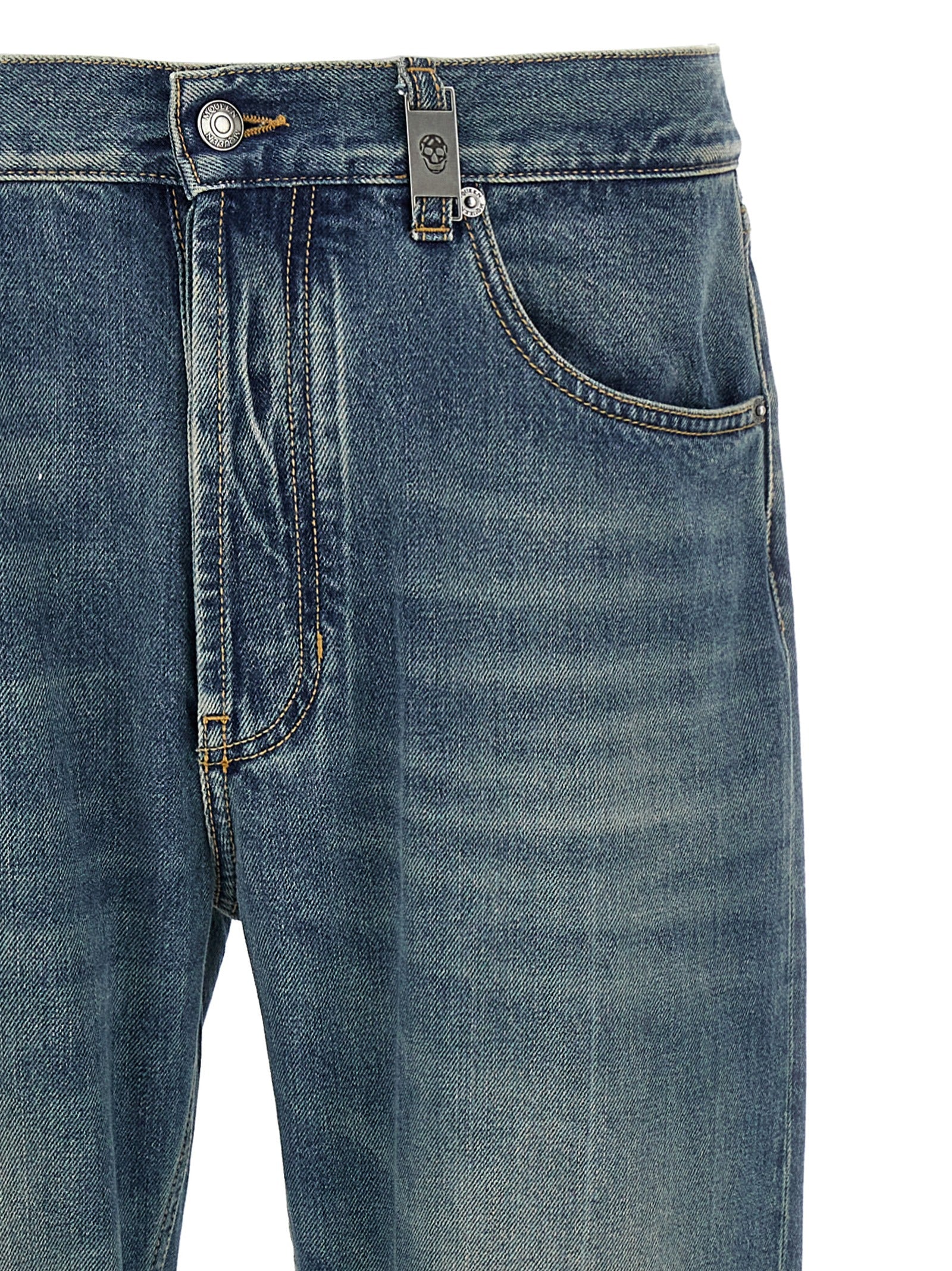 Alexander McQueen Blaue Jeans aus Baumwolle im geraden Schnitt