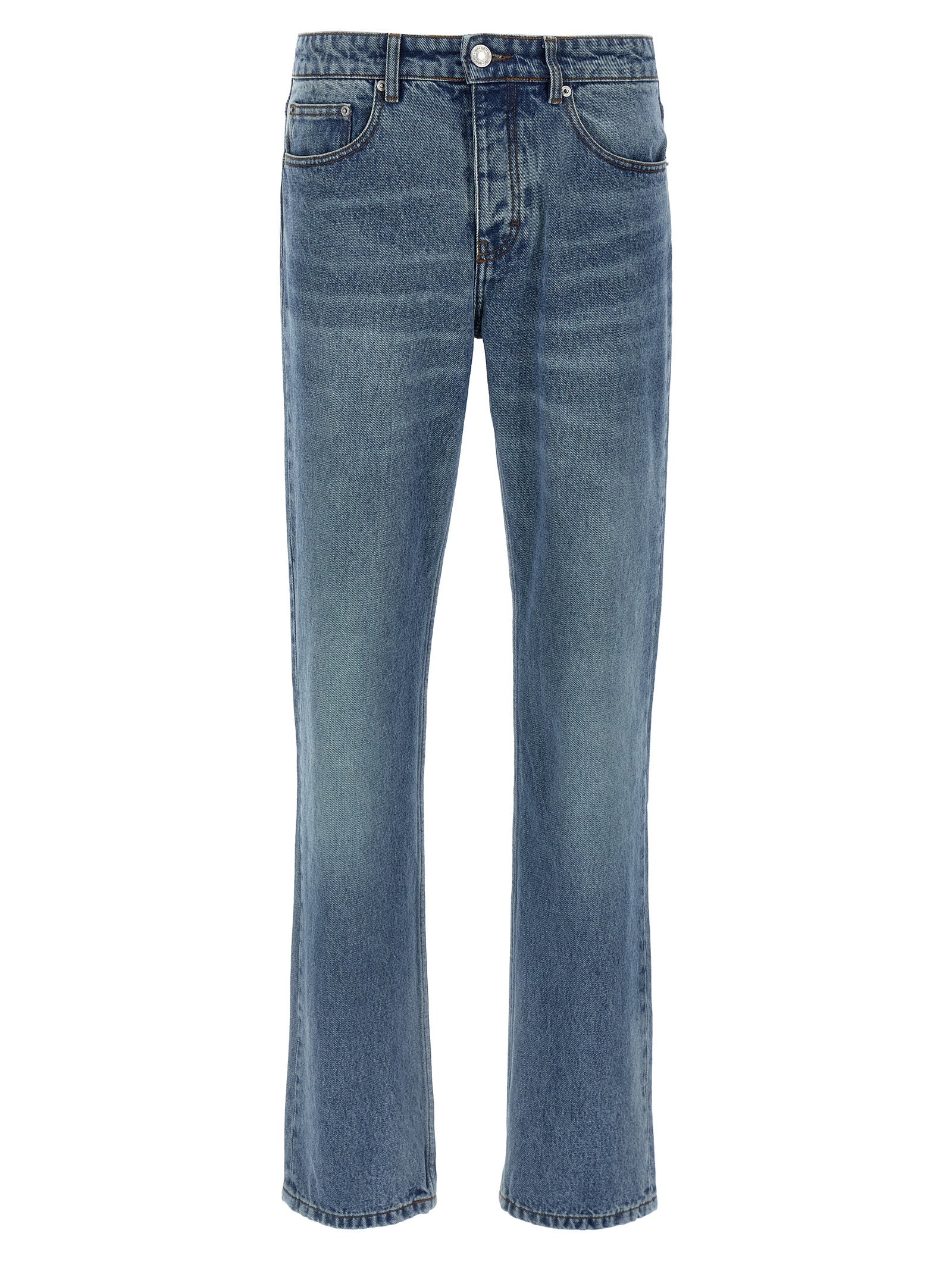 Ami Paris Blaue Jeans aus Baumwolle im geraden Schnitt