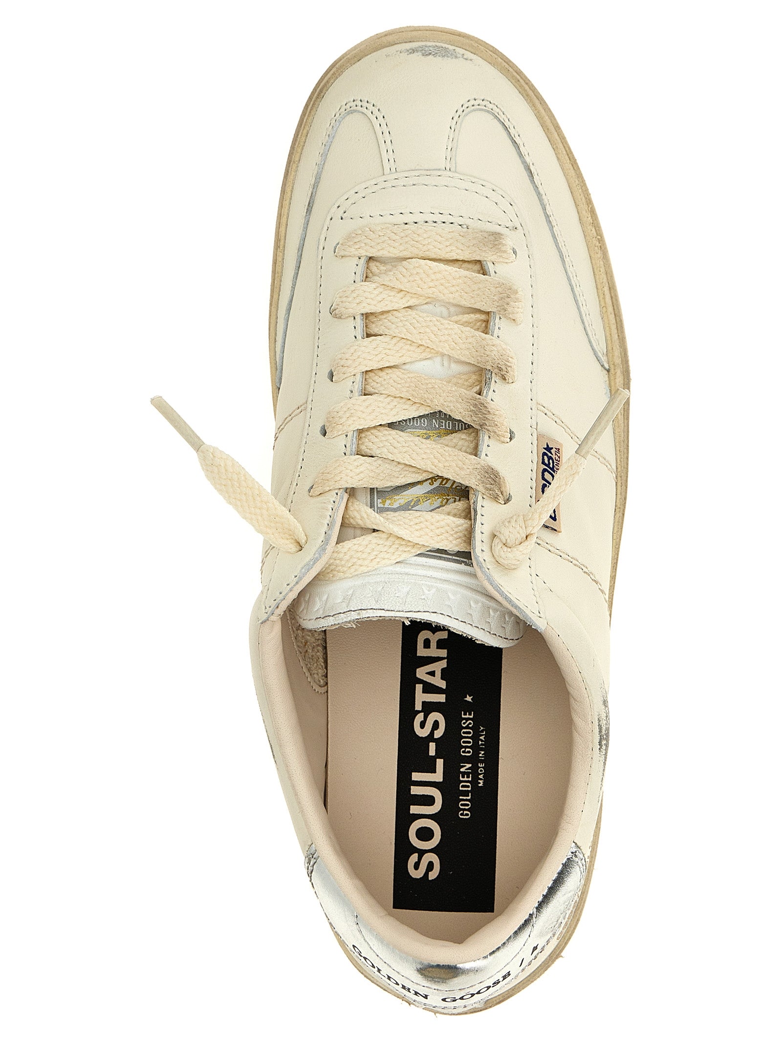 Golden Goose Sneakers aus Lammleder in Silber, Low-Top