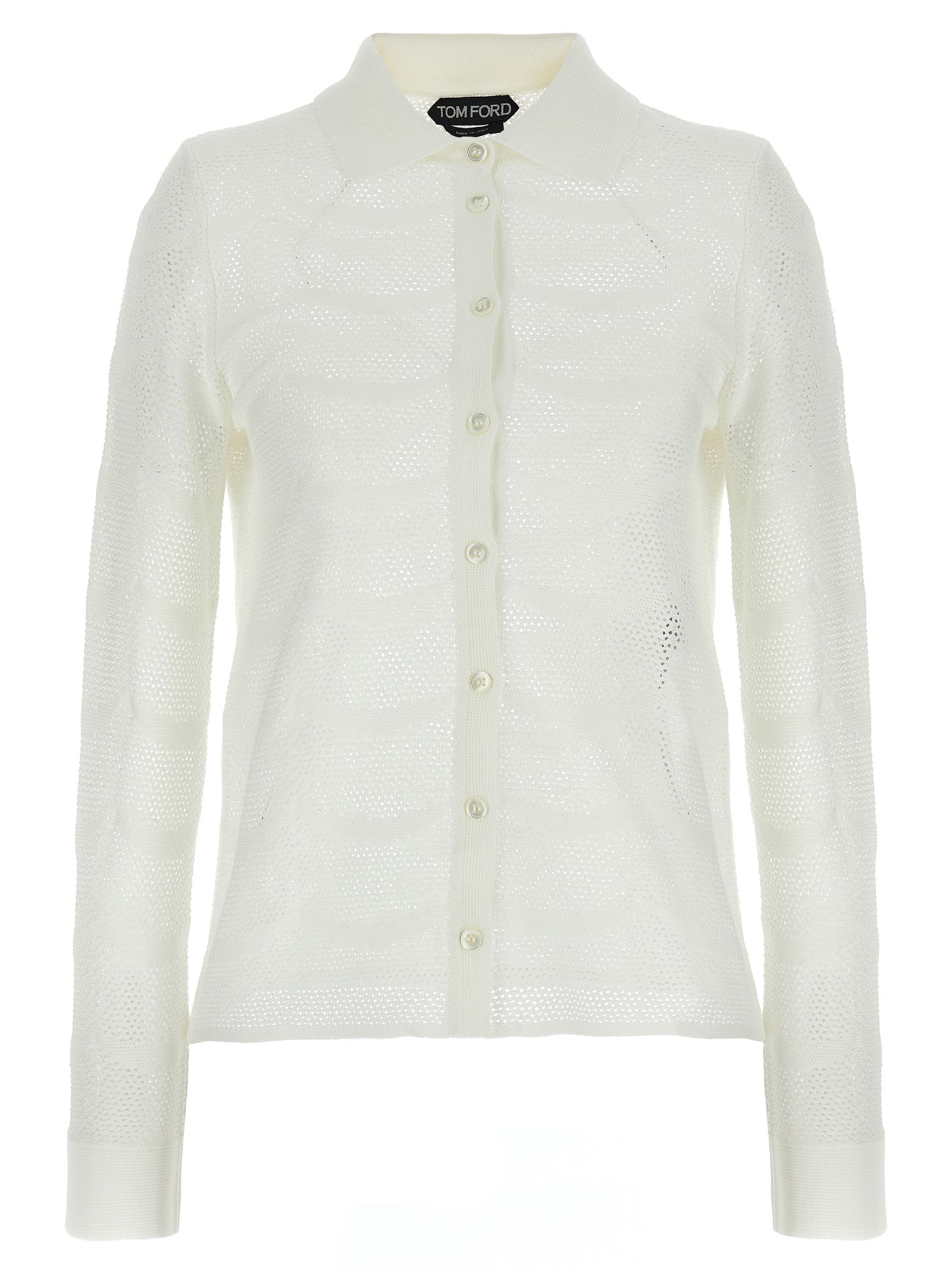 Tom Ford Weißer Strickcardigan aus Baumwolle