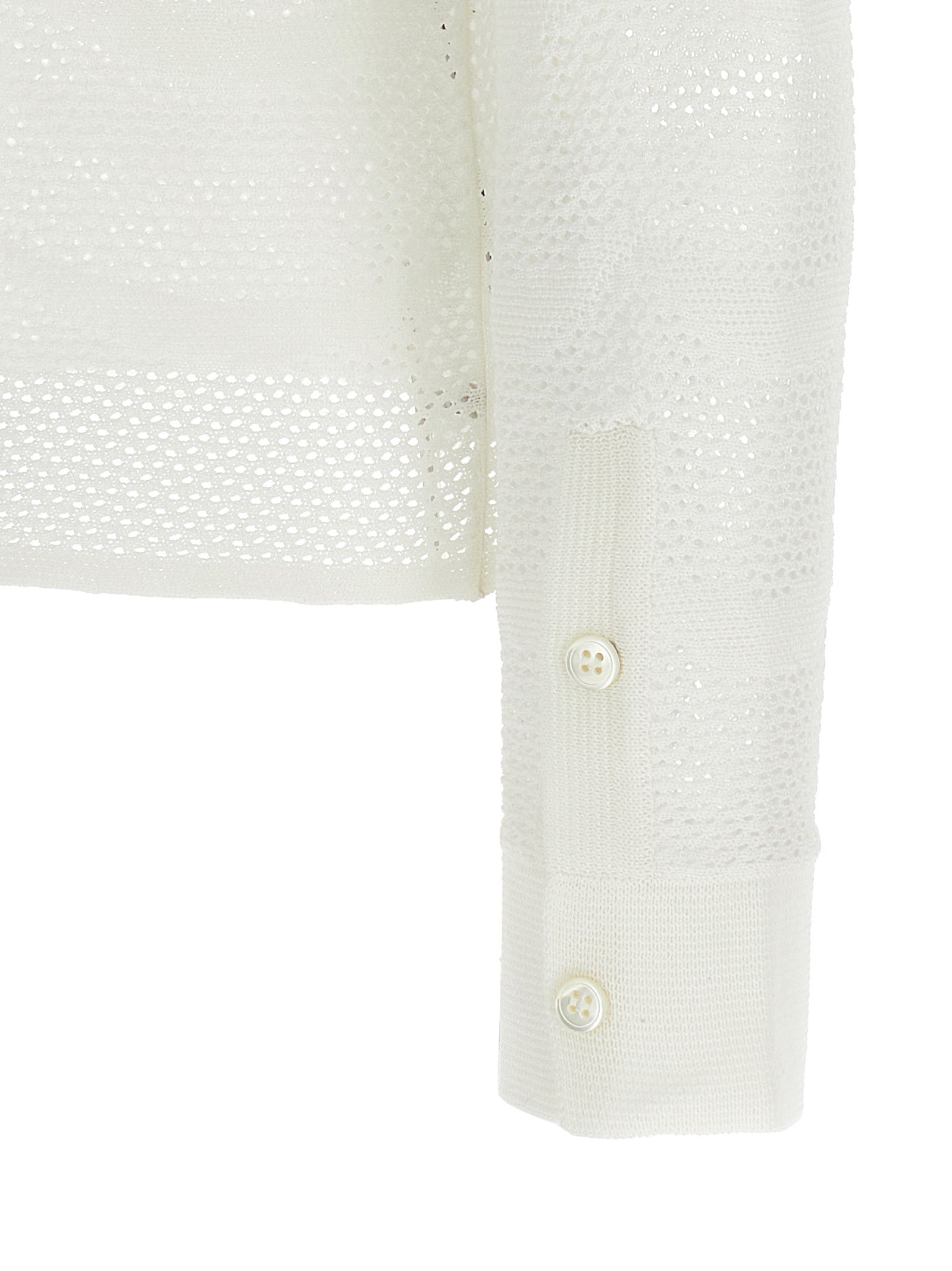 Tom Ford Weißer Strickcardigan aus Baumwolle