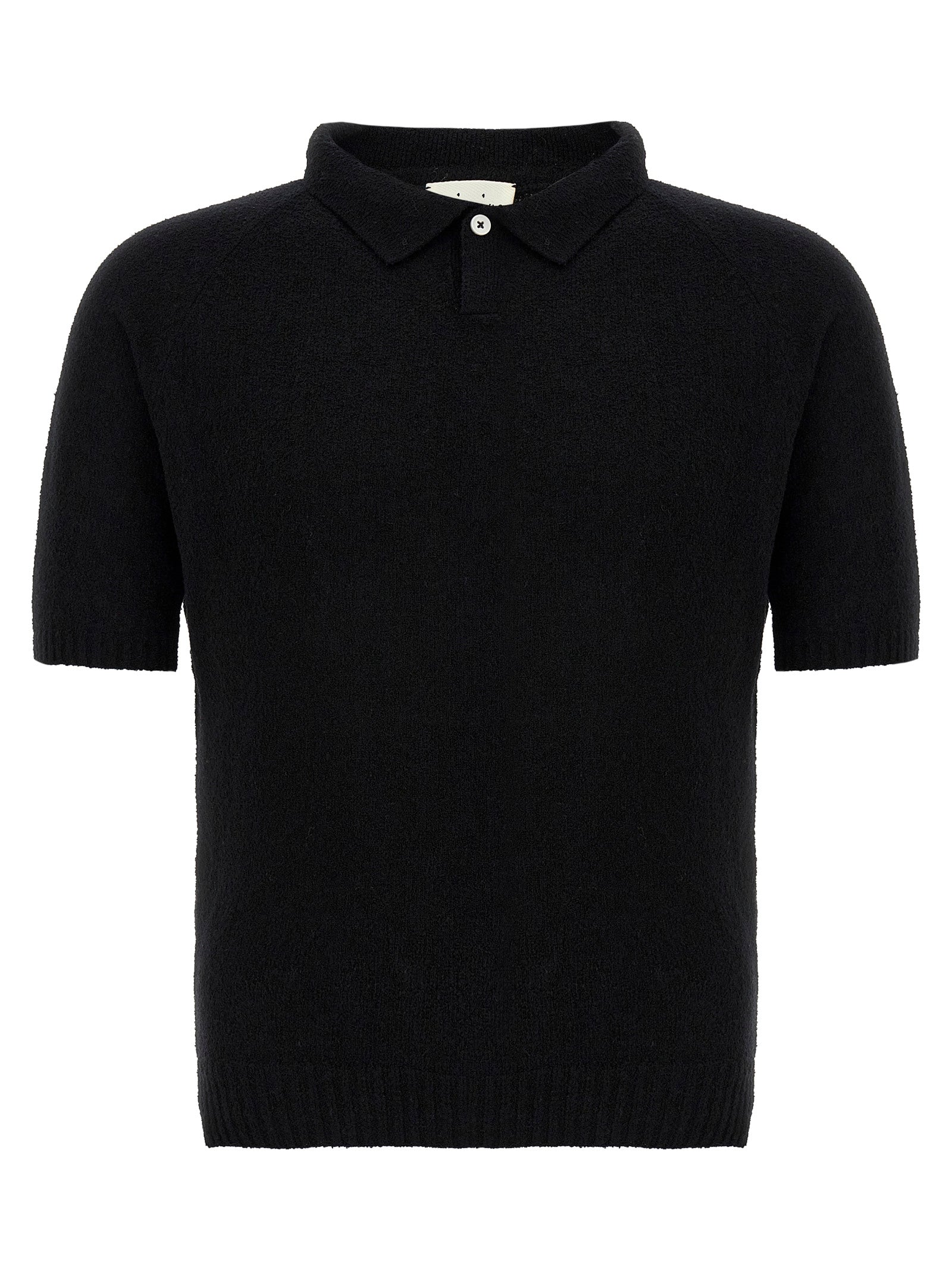 MA'RY'YA Schwarzes Baumwoll-Poloshirt