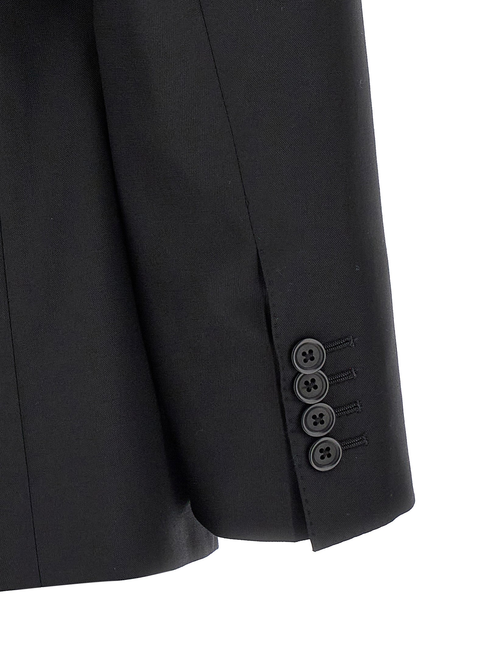 Dolce & Gabbana Schwarzer Zweiteiler aus reiner Schurwolle