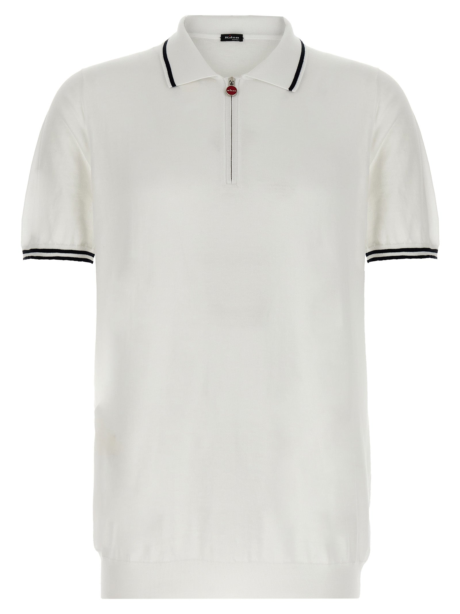 Kiton Weißes Poloshirt aus Baumwolle