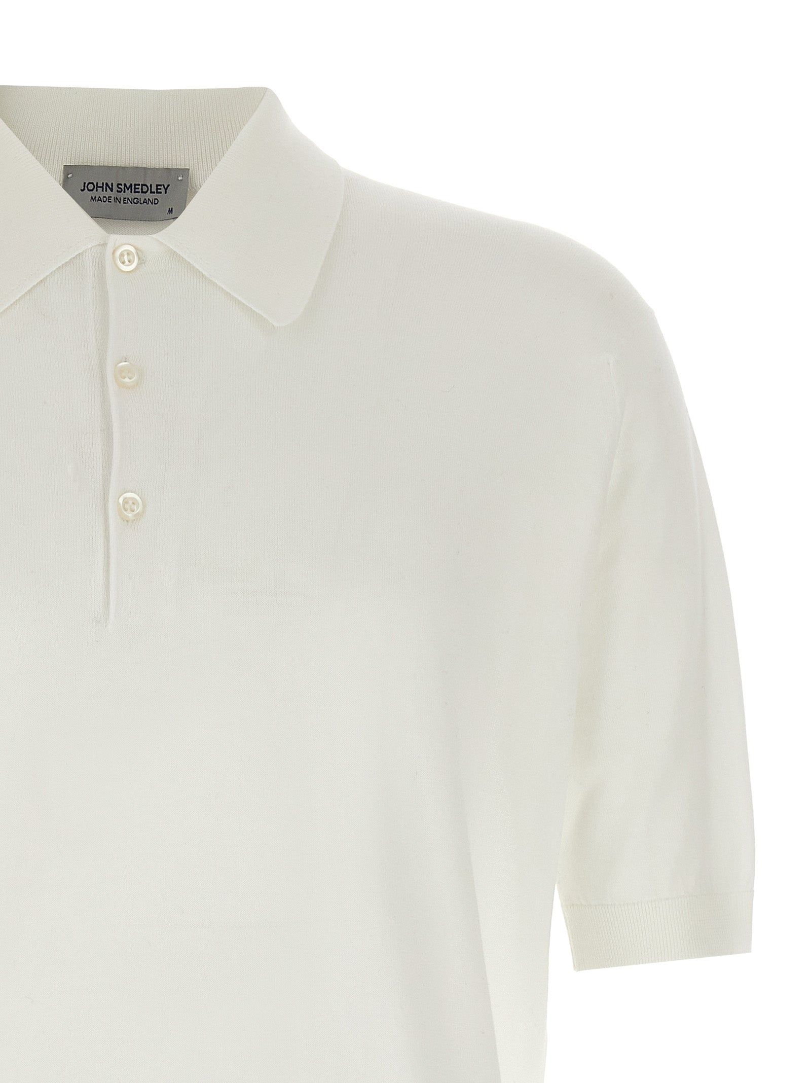 JOHN SMEDLEY Weißes Poloshirt aus Baumwolle
