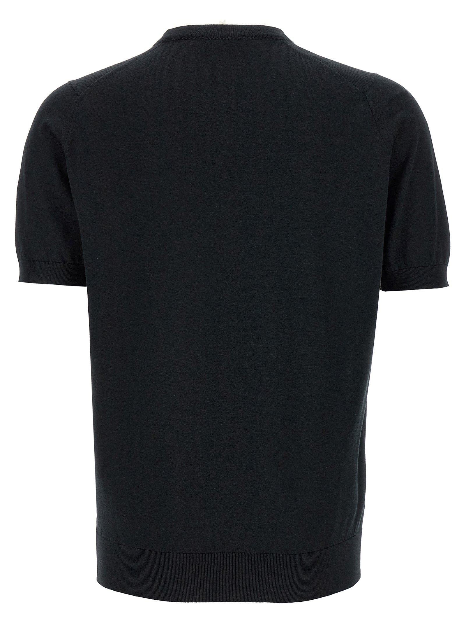 JOHN SMEDLEY Schwarzes Baumwoll-T-Shirt