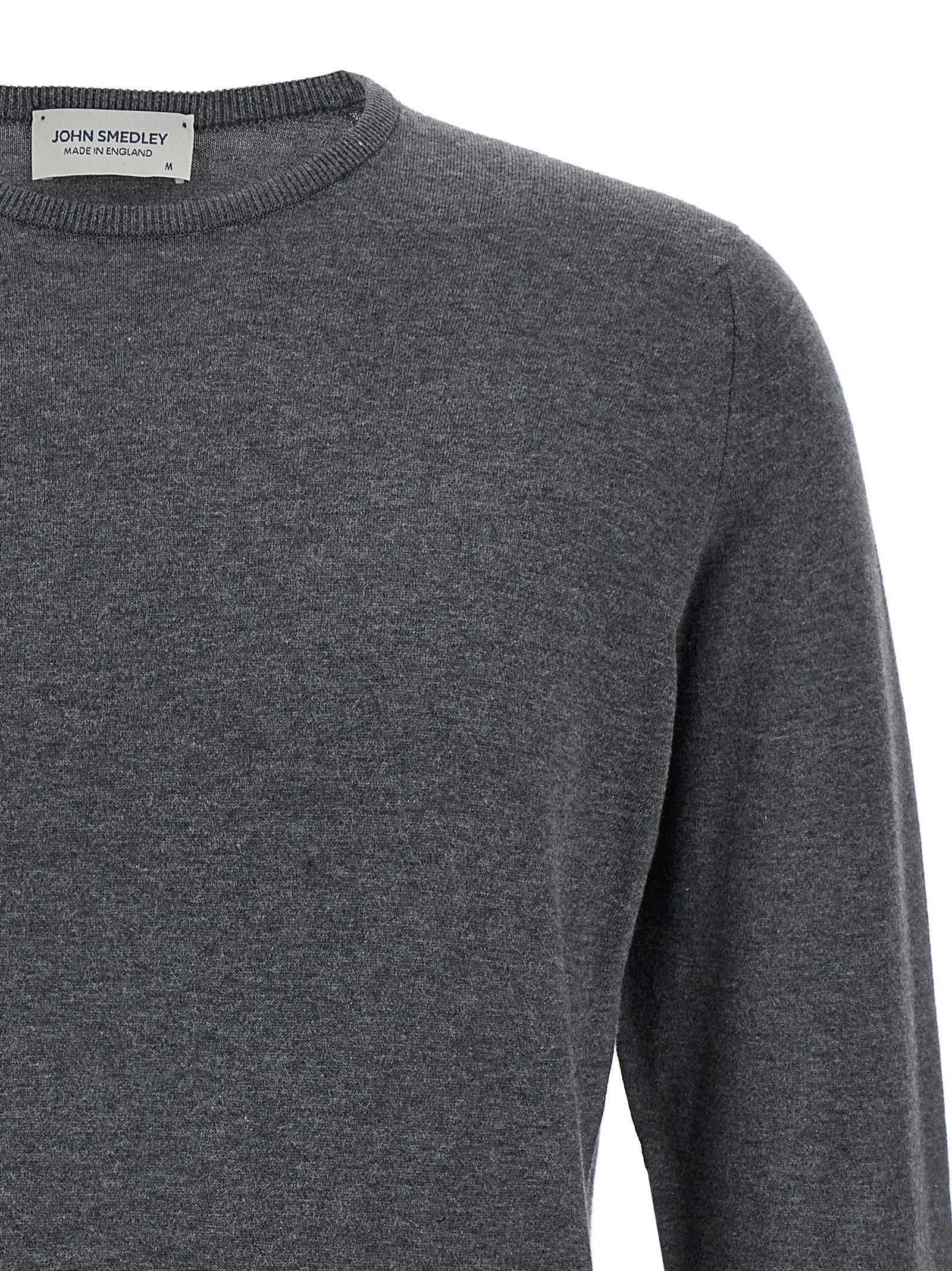 JOHN SMEDLEY Grauer Baumwollcardigan