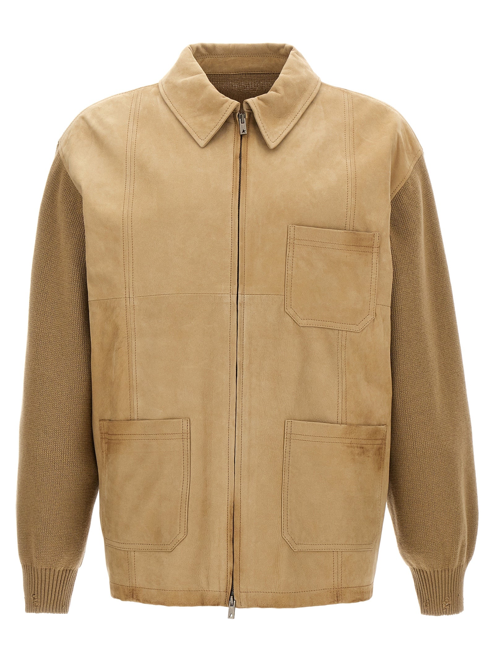 Golden Goose Beige Cowhide Lederjacke
