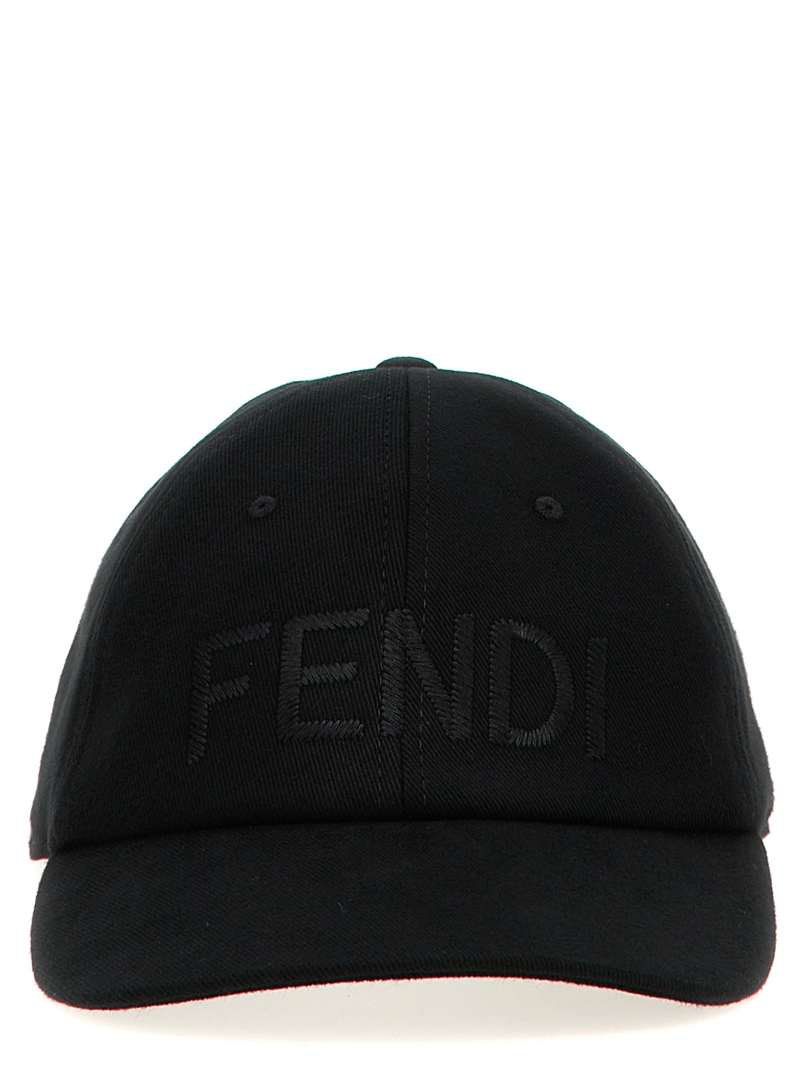 Fendi Schwarze Baumwollkappe (Baseball Cap)