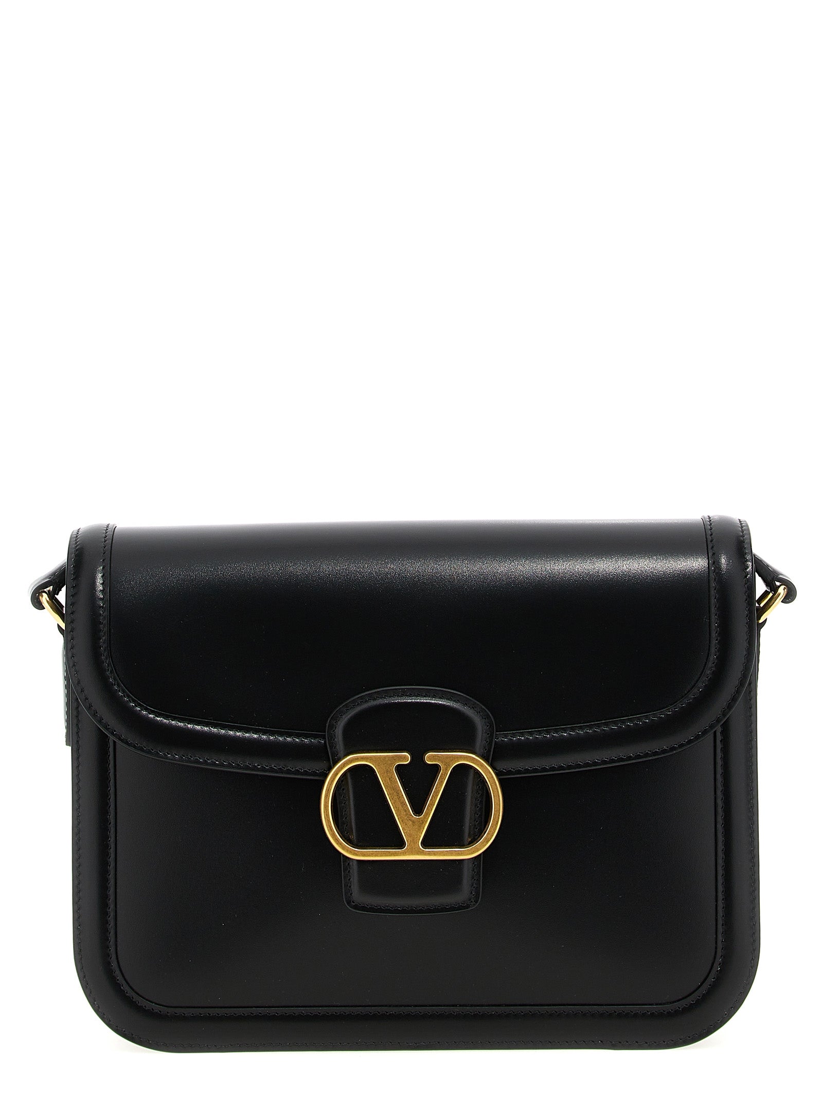 Valentino Garavani Schwarze Kalbsleder-Schultertasche