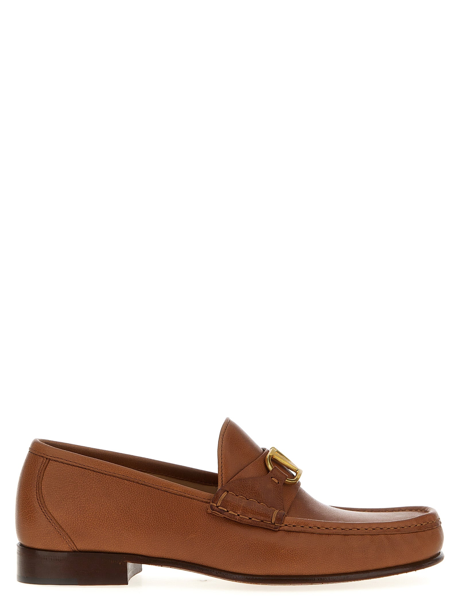 Valentino Garavani Braune Loafer aus Leder zum Hineinschlüpfen