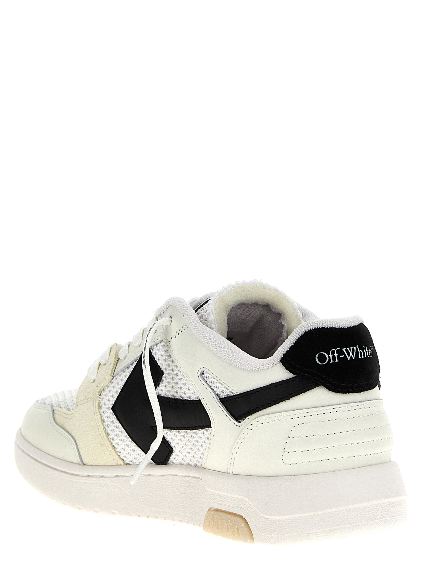 Off-White Zweifarbige Sneaker aus Rindsleder im Athletic-Stil