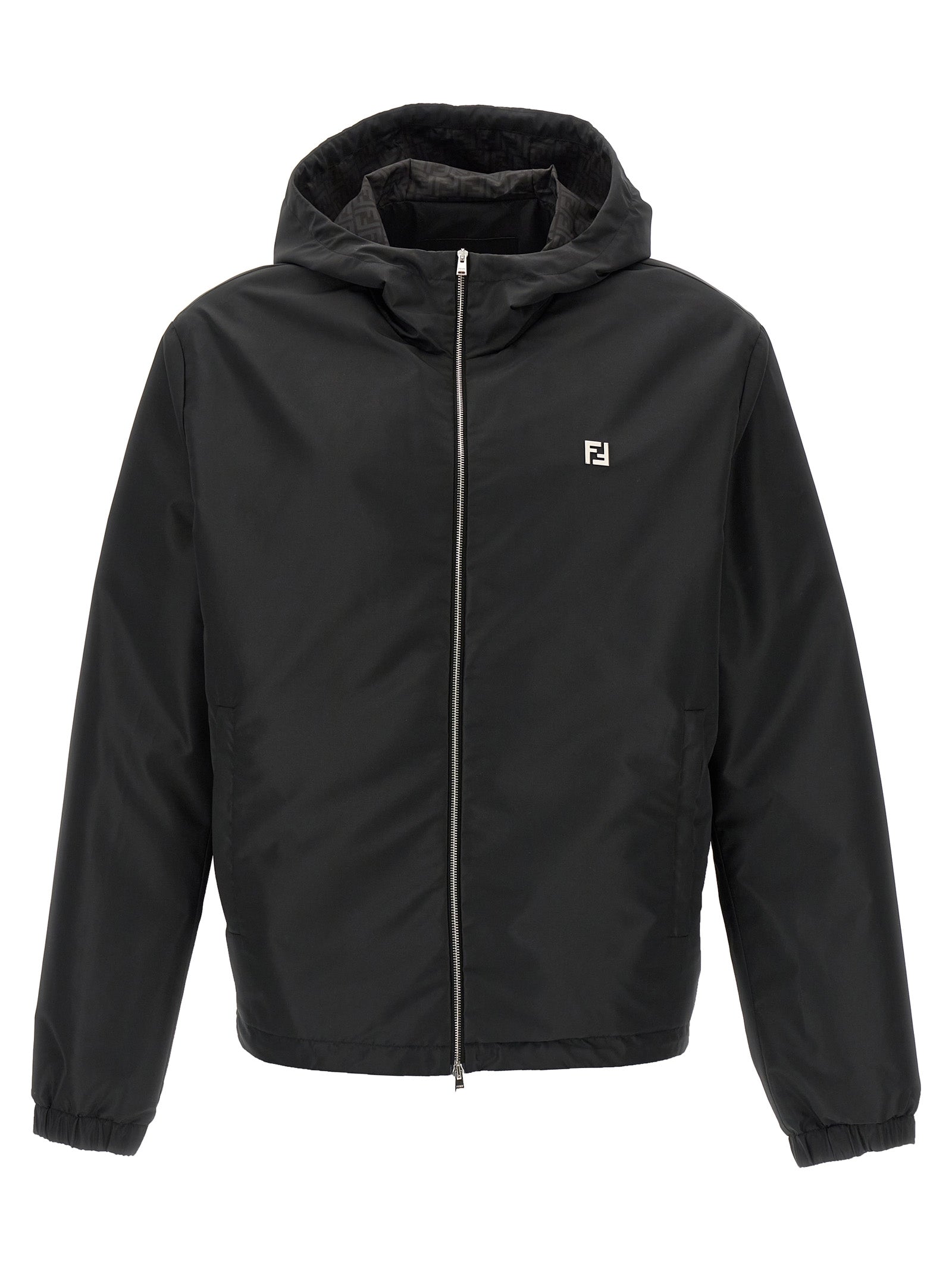 Fendi Schwarze Shell-Jacke aus Polyester