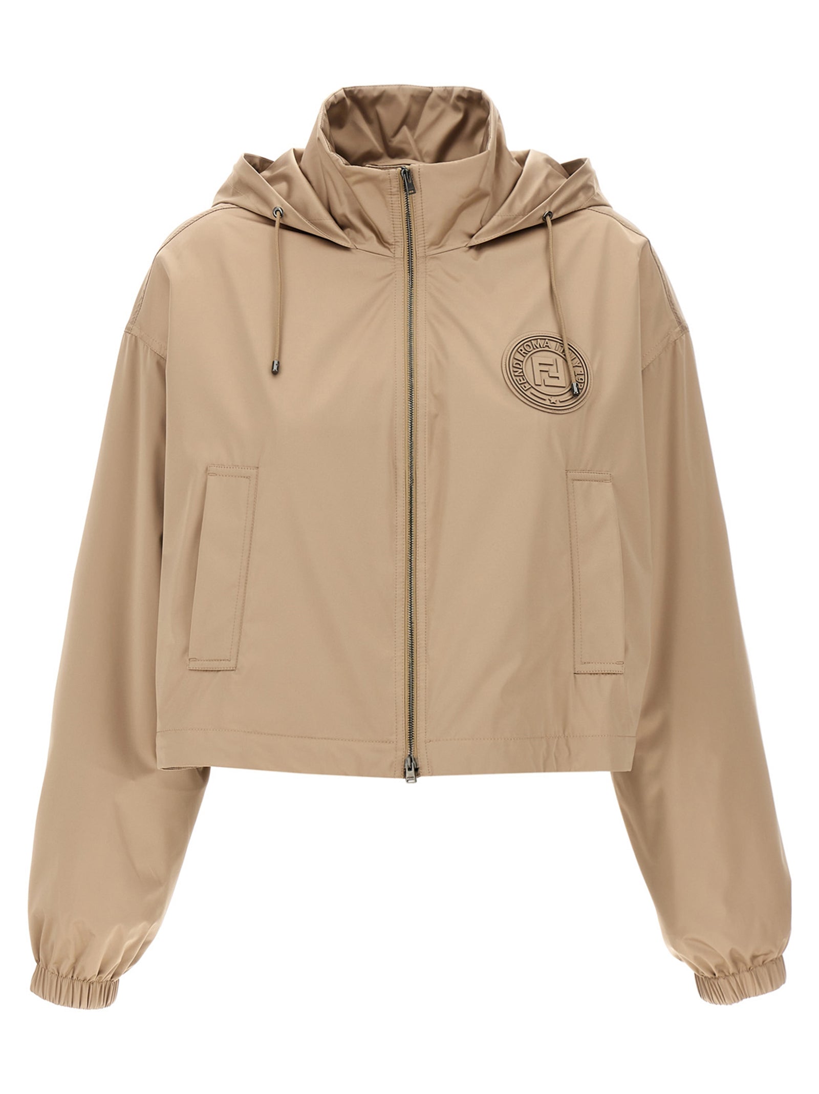 Fendi Braune Shell-Jacke aus Polyester