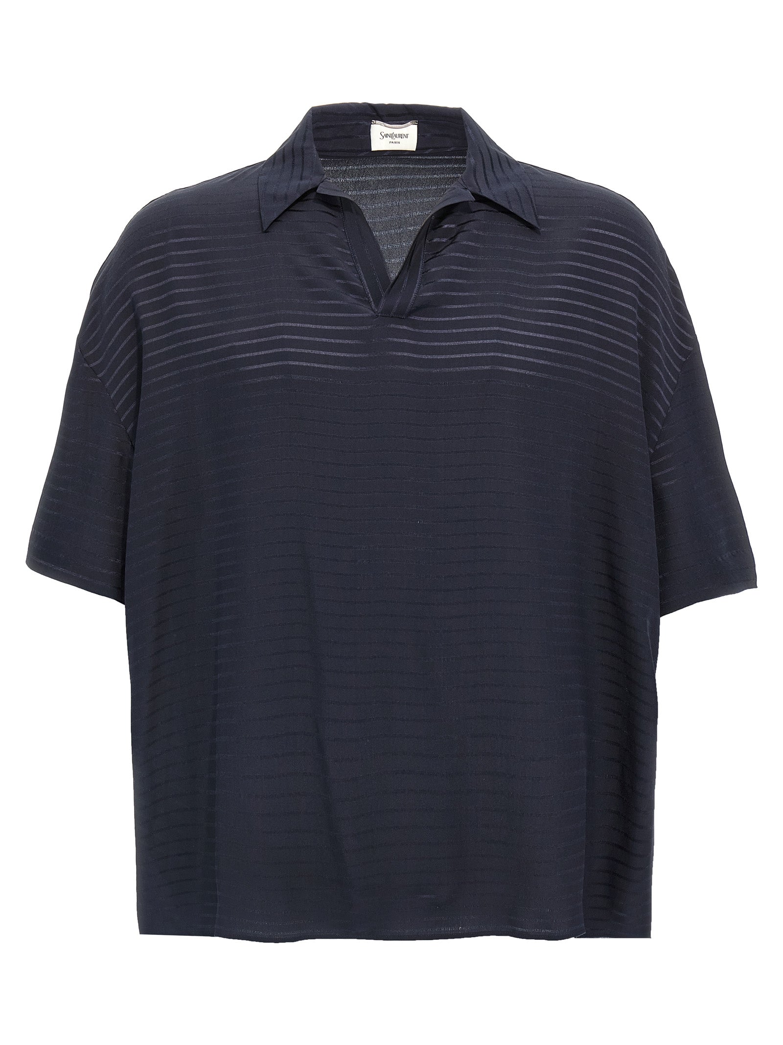 Saint Laurent Blaues Poloshirt aus Seide