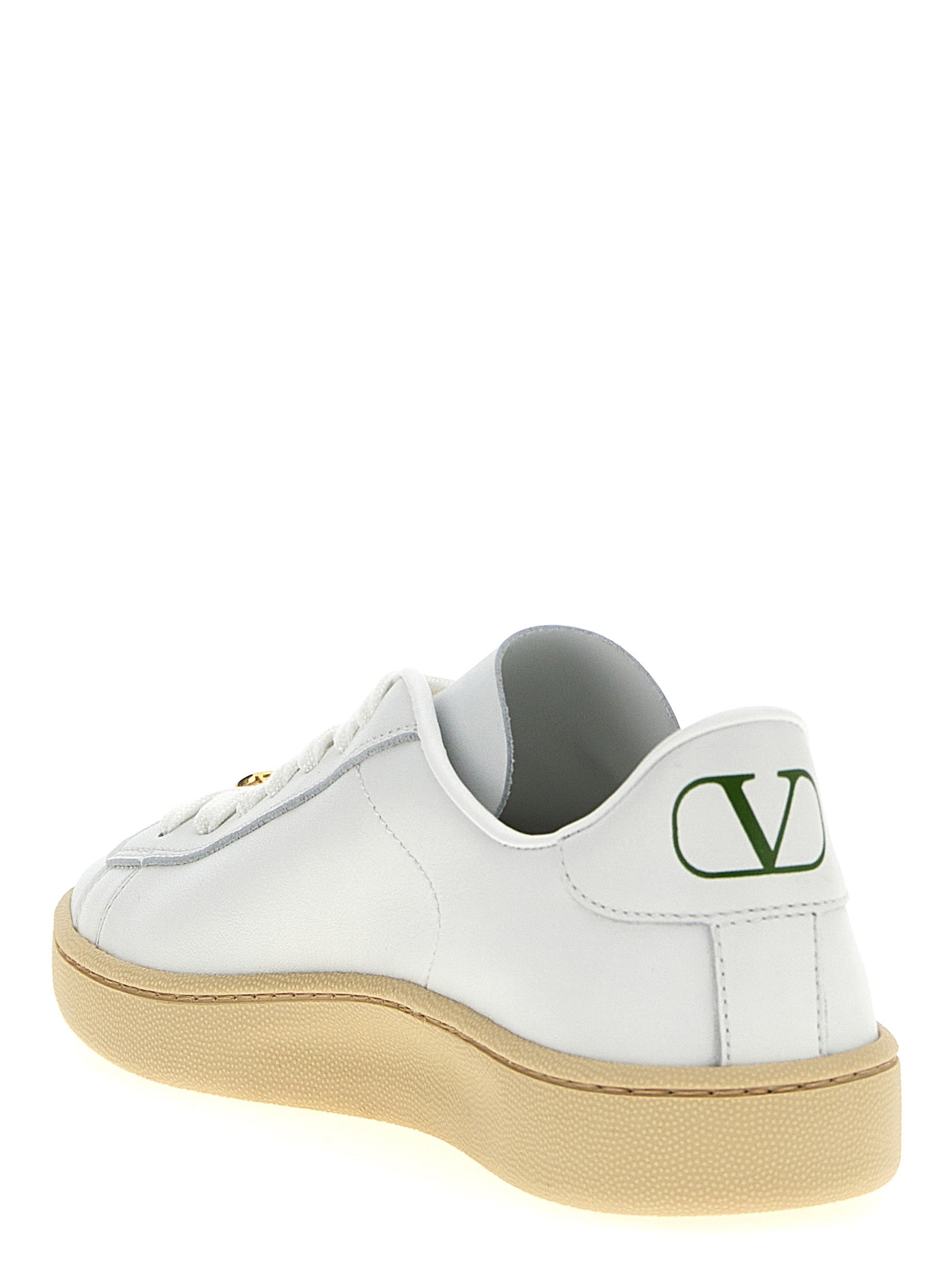Valentino Garavani Weiße Kalbsleder Low-Top-Sneaker