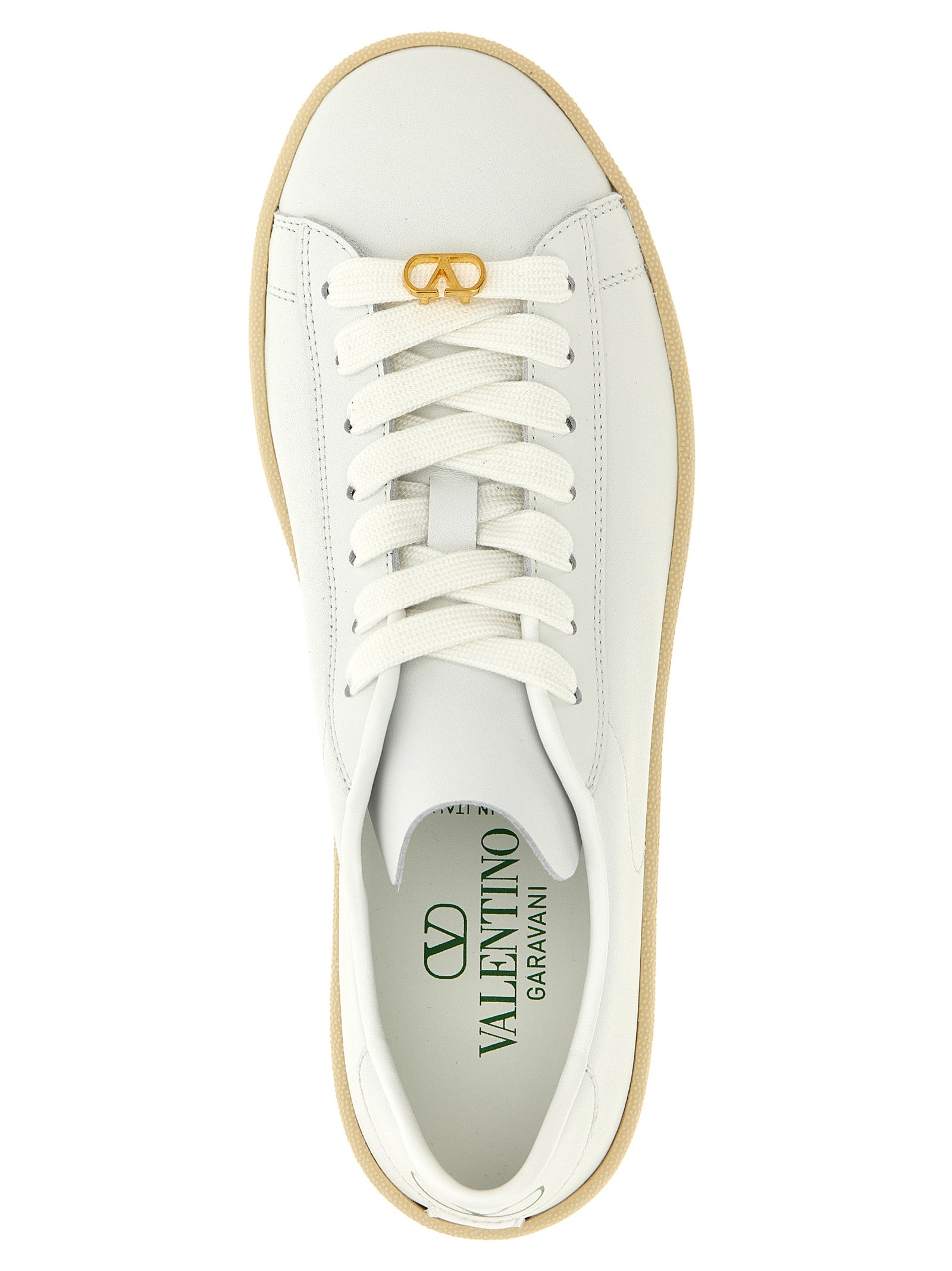 Valentino Garavani Weiße Kalbsleder Low-Top-Sneaker