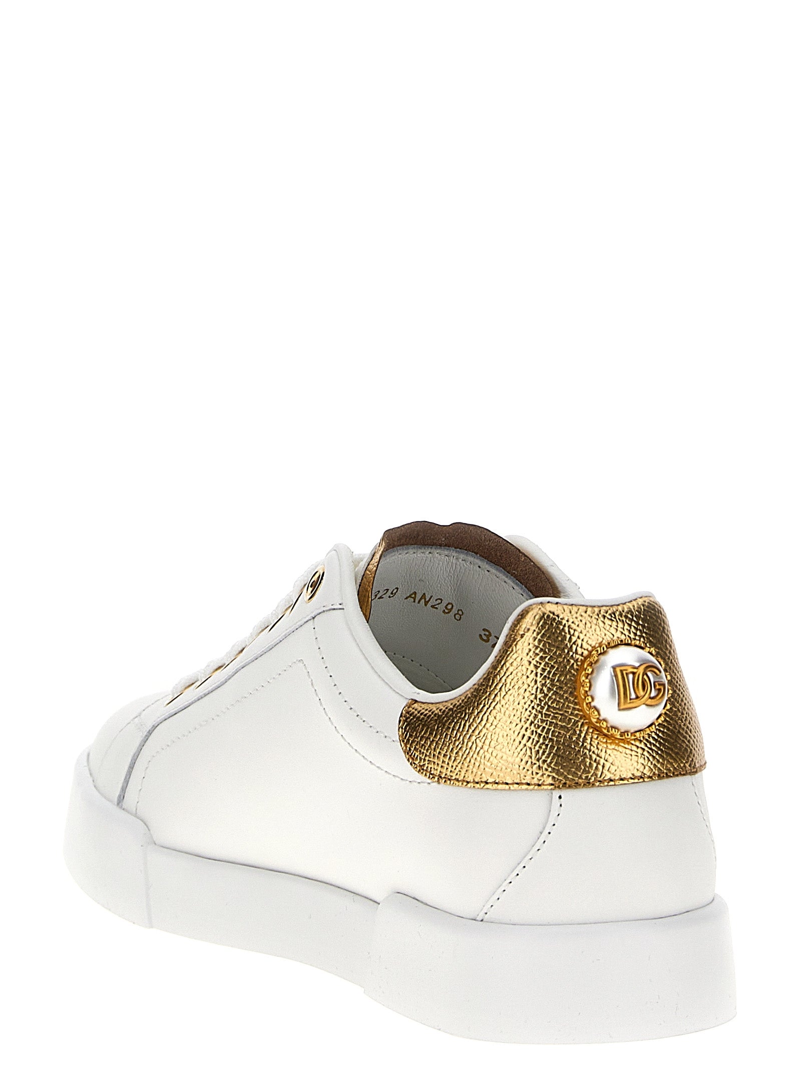 Dolce & Gabbana Sneakers aus Kalbsleder in Gold