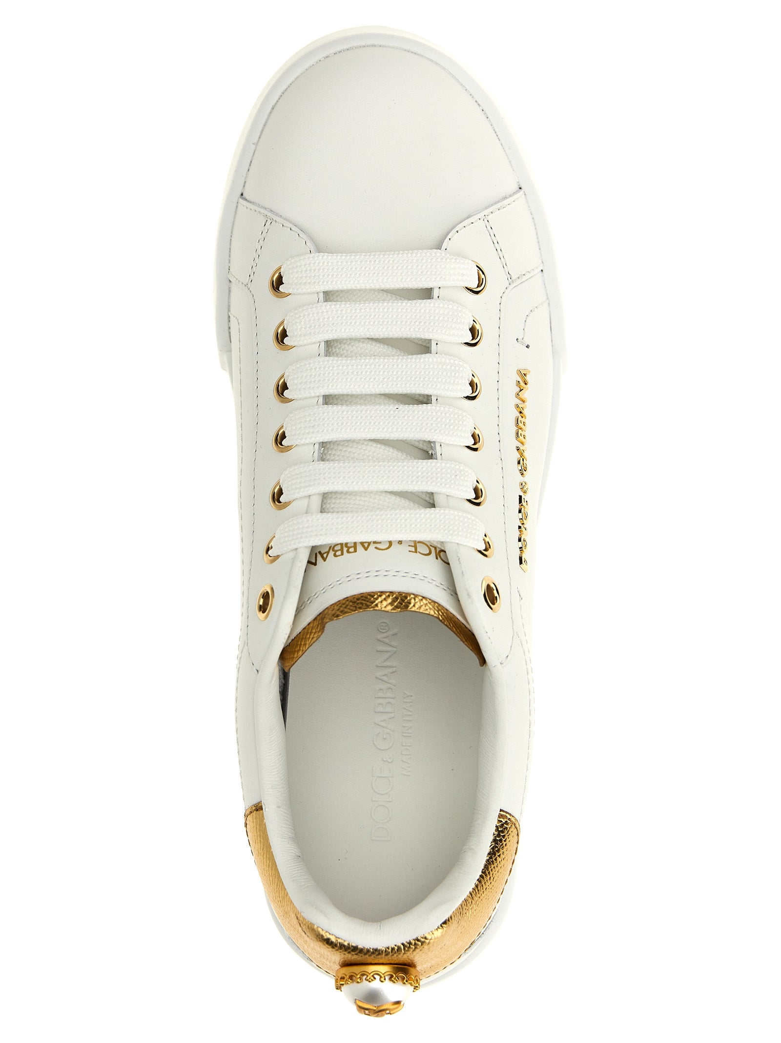 Dolce & Gabbana Sneakers aus Kalbsleder in Gold