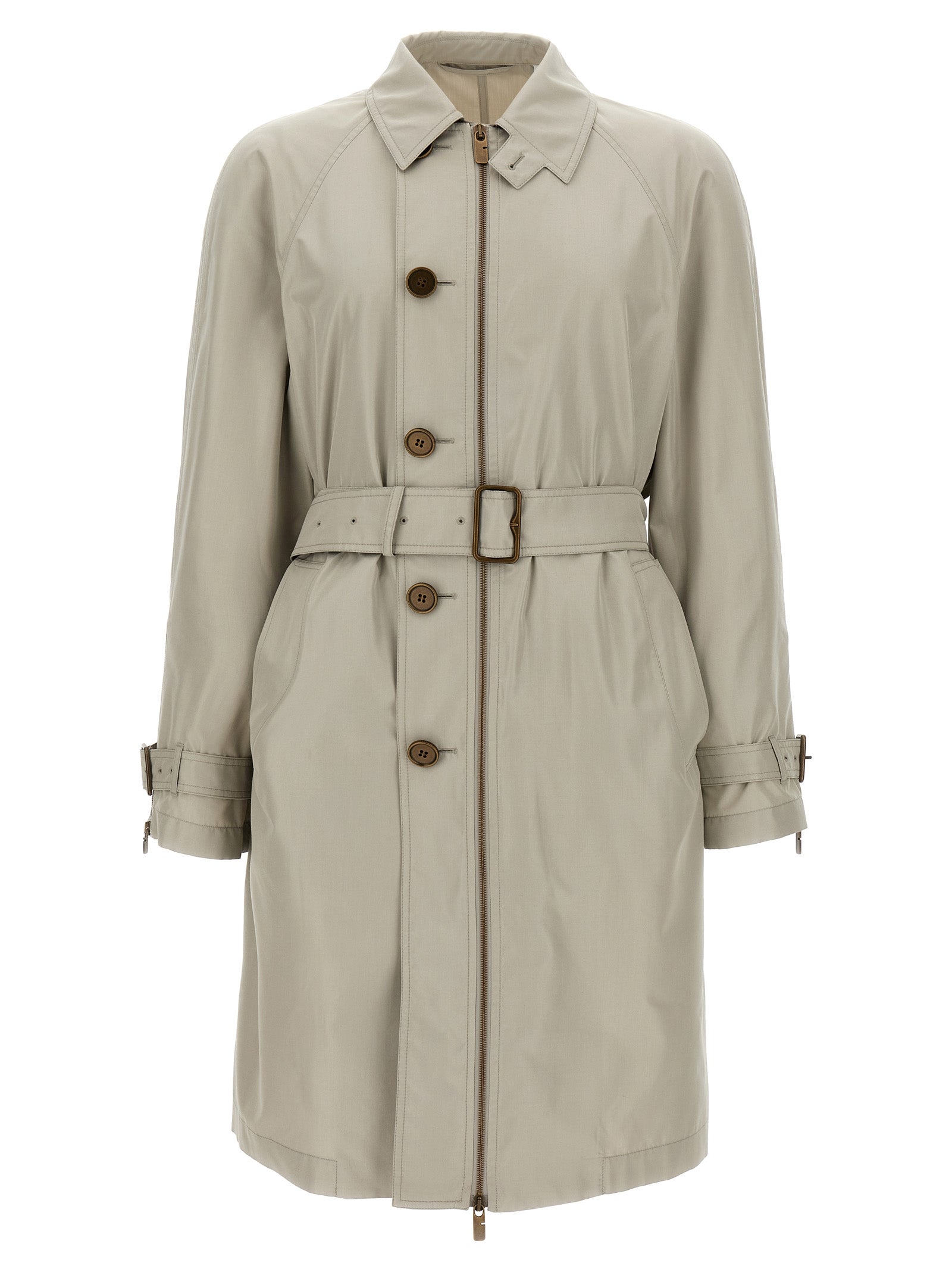 Burberry Grauer Satinmantel
