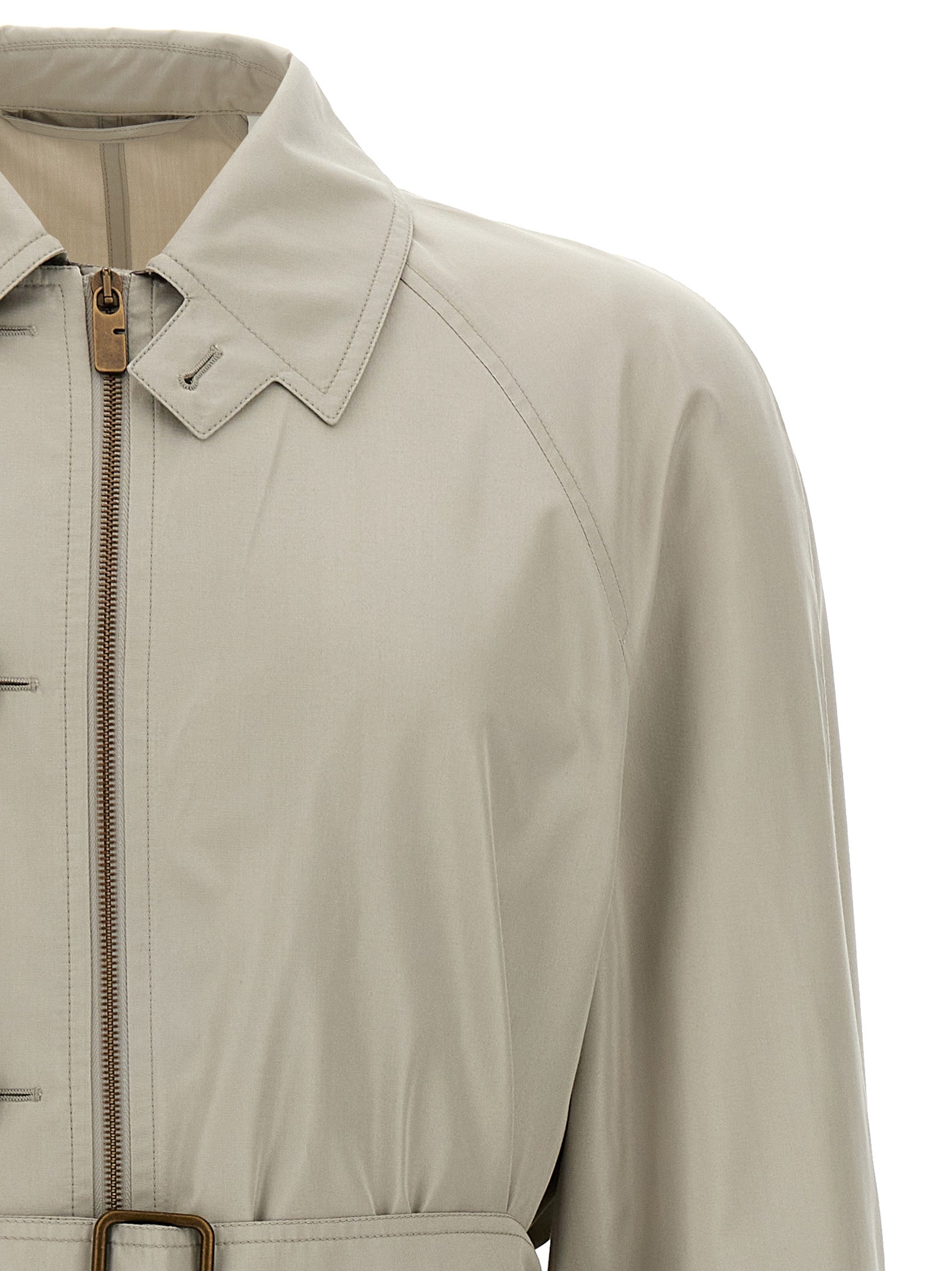 Burberry Grauer Satinmantel